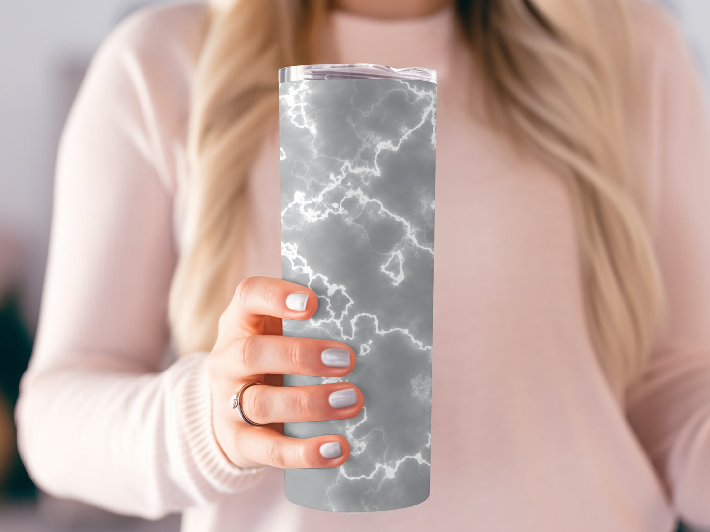 Silver Electric Lightnings On The Ground All Over Tumblers