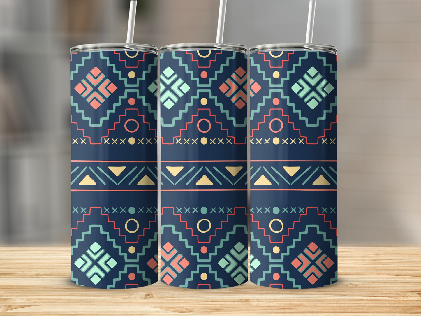 Vibrant Geometric Pattern Tumbler 20 oz product