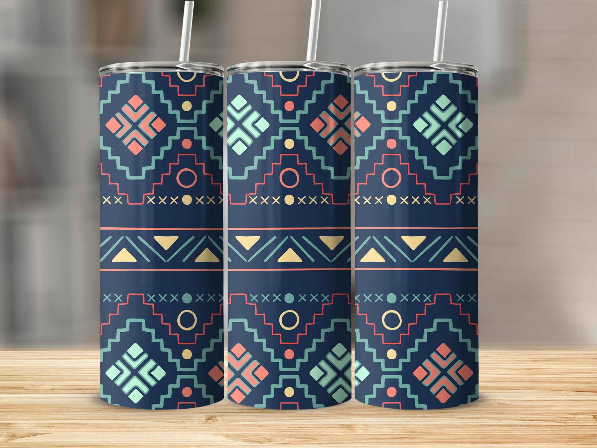 Vibrant Geometric Pattern Tumbler 20 oz product