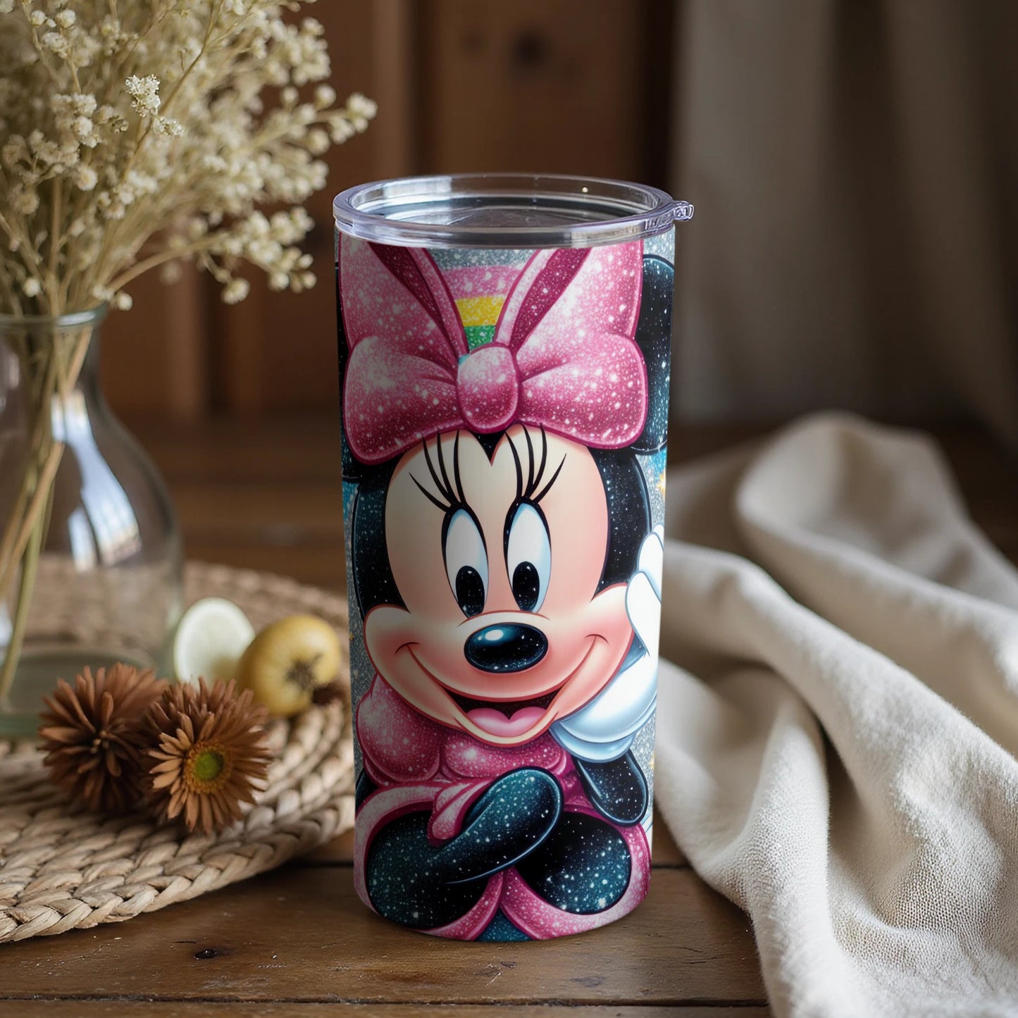 Cute Minnie Mouse Cartoon Design Travel Tumbler