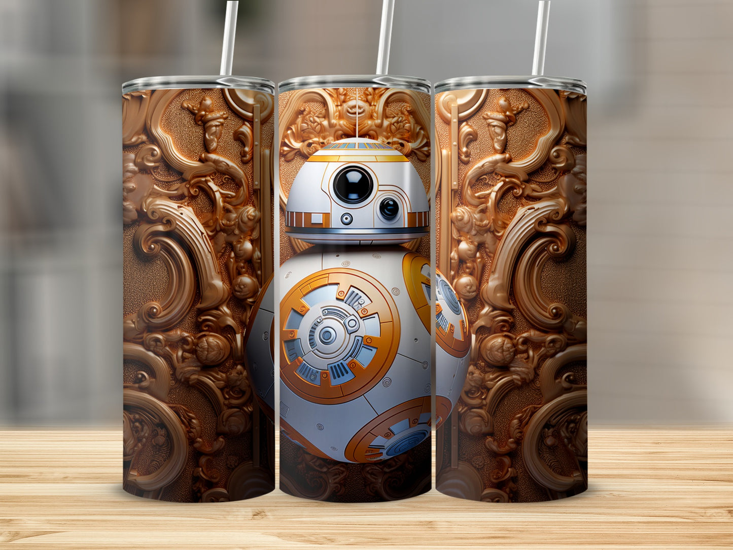 Intricate Steampunk BB-8 Design Stainless Steel Tumbler
