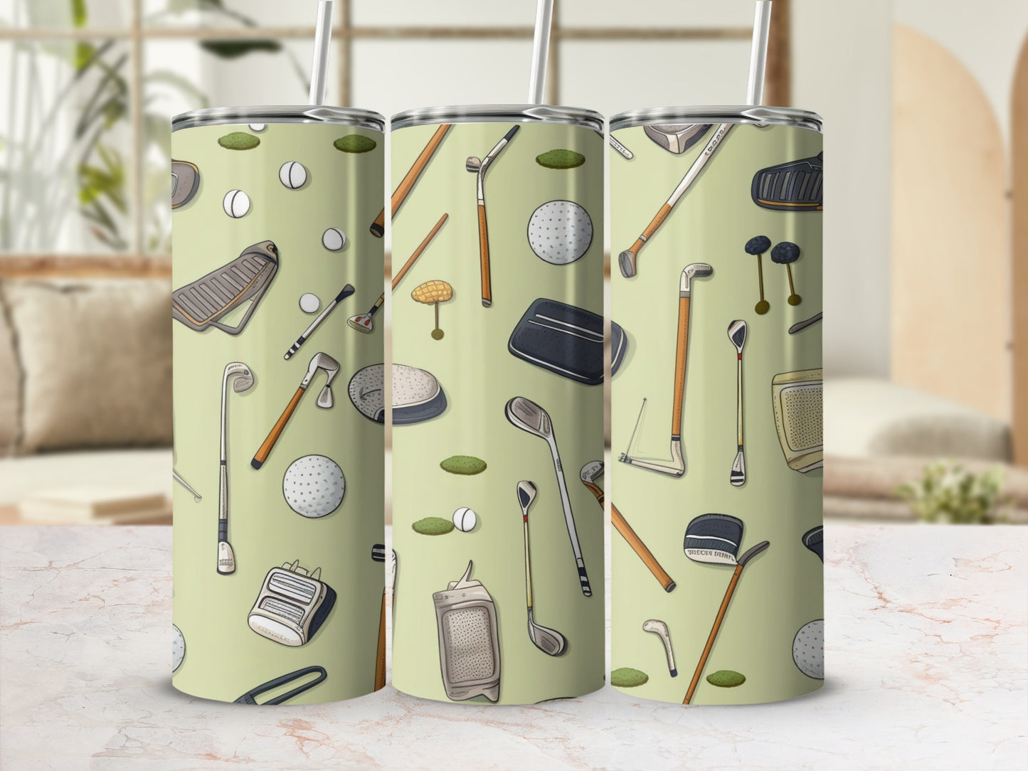 Golf Themed Stainless Steel Tumbler for Sports Enthusiasts
