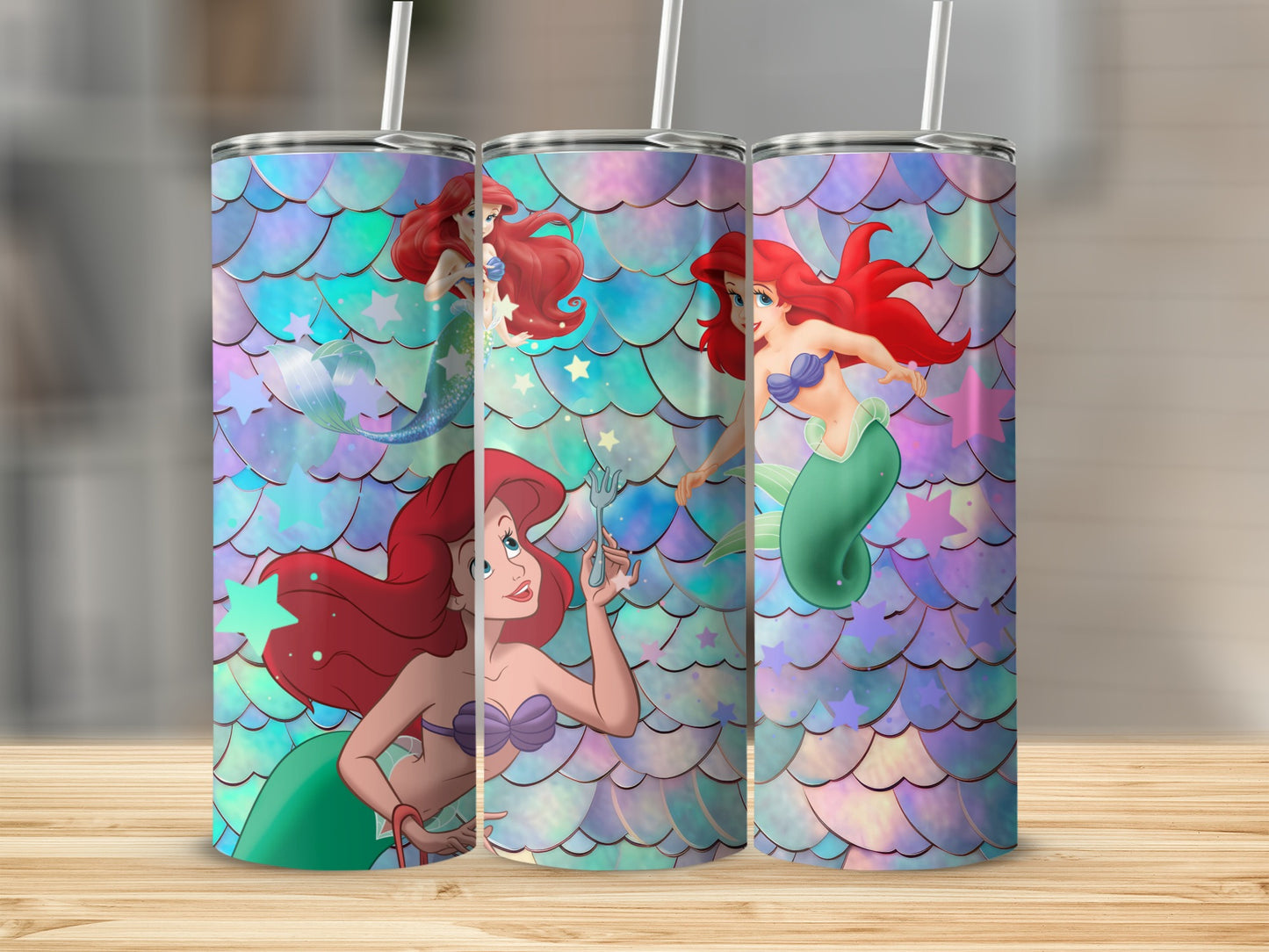 Colorful Mermaid Design Stainless Steel Mug