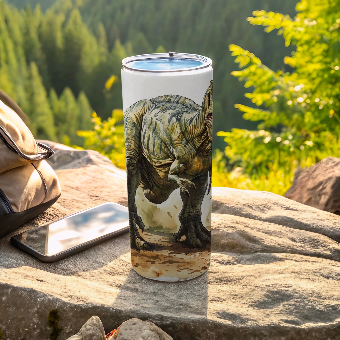 Jurassic Tyrannosaurus Rex Adventure Scene Tumbler product type
Dinosaur
T-Rex
Tumbler
Jurassic
Prehistoric
Drinkware
Monster
Creature
Extinct
Roaring
Adventure
Outdoor
Travel
Beverage
Insulated
Gift idea
Unique design
Wildlife art
Ancient beast
Hiking gear