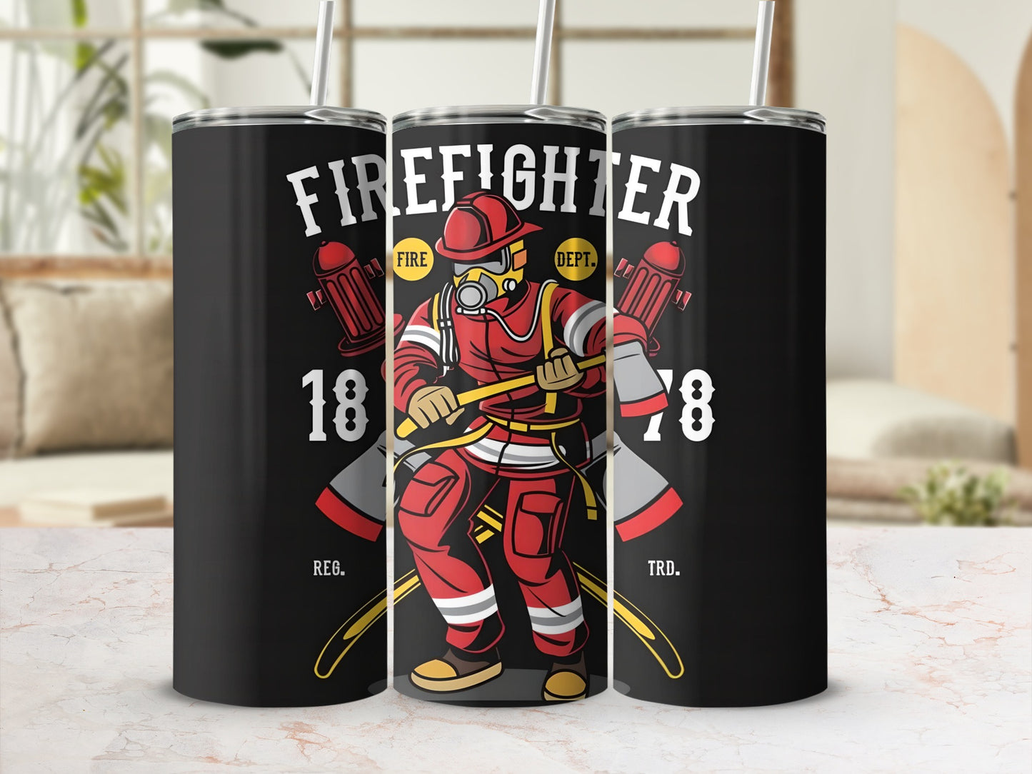Firefighter 1878 Design Stainless Steel Tumbler