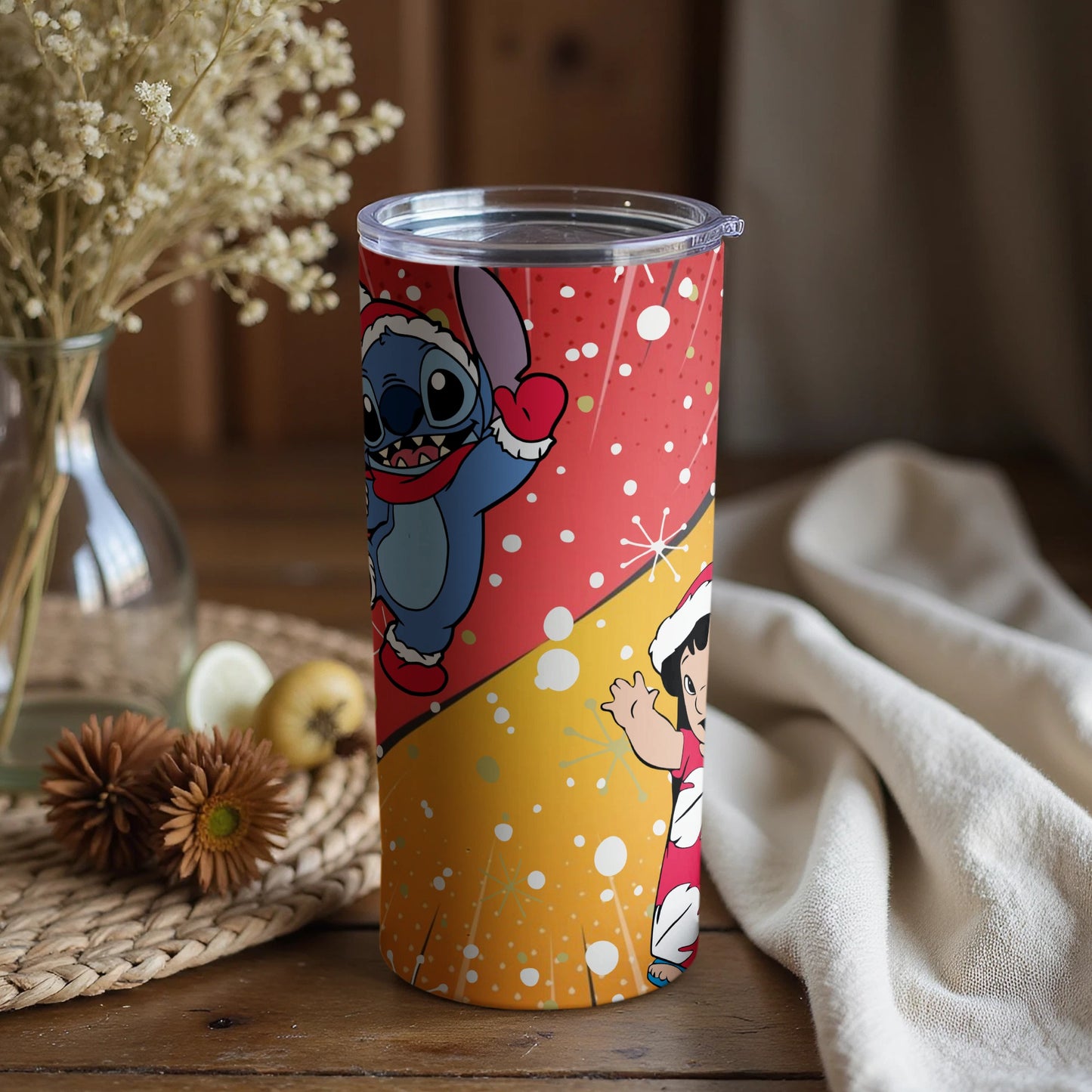 Festive Cartoon Character Tumbler for Holiday Cheer