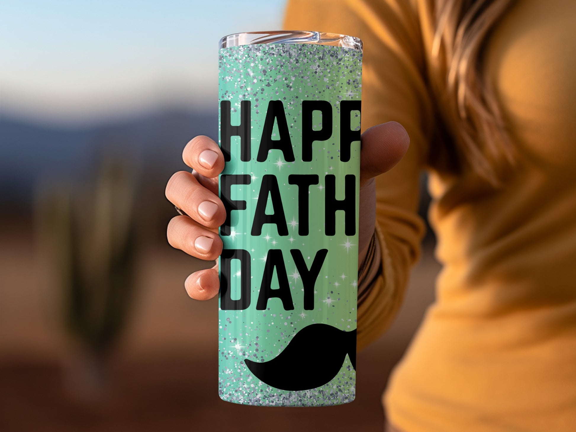 Happy Father's Day Green Sparkle Insulated Tumbler