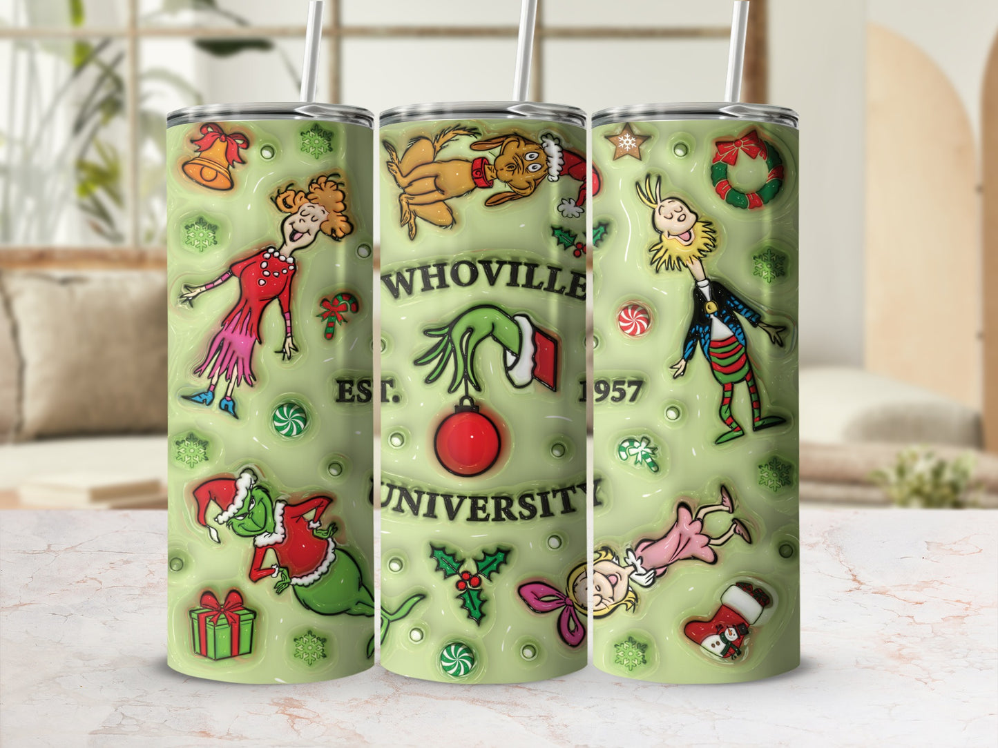 Whoville University Established 1957 Christmas Tumblers