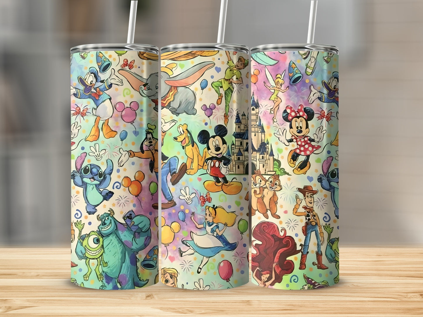 Colorful Cartoon Characters Design Tumbler Collection