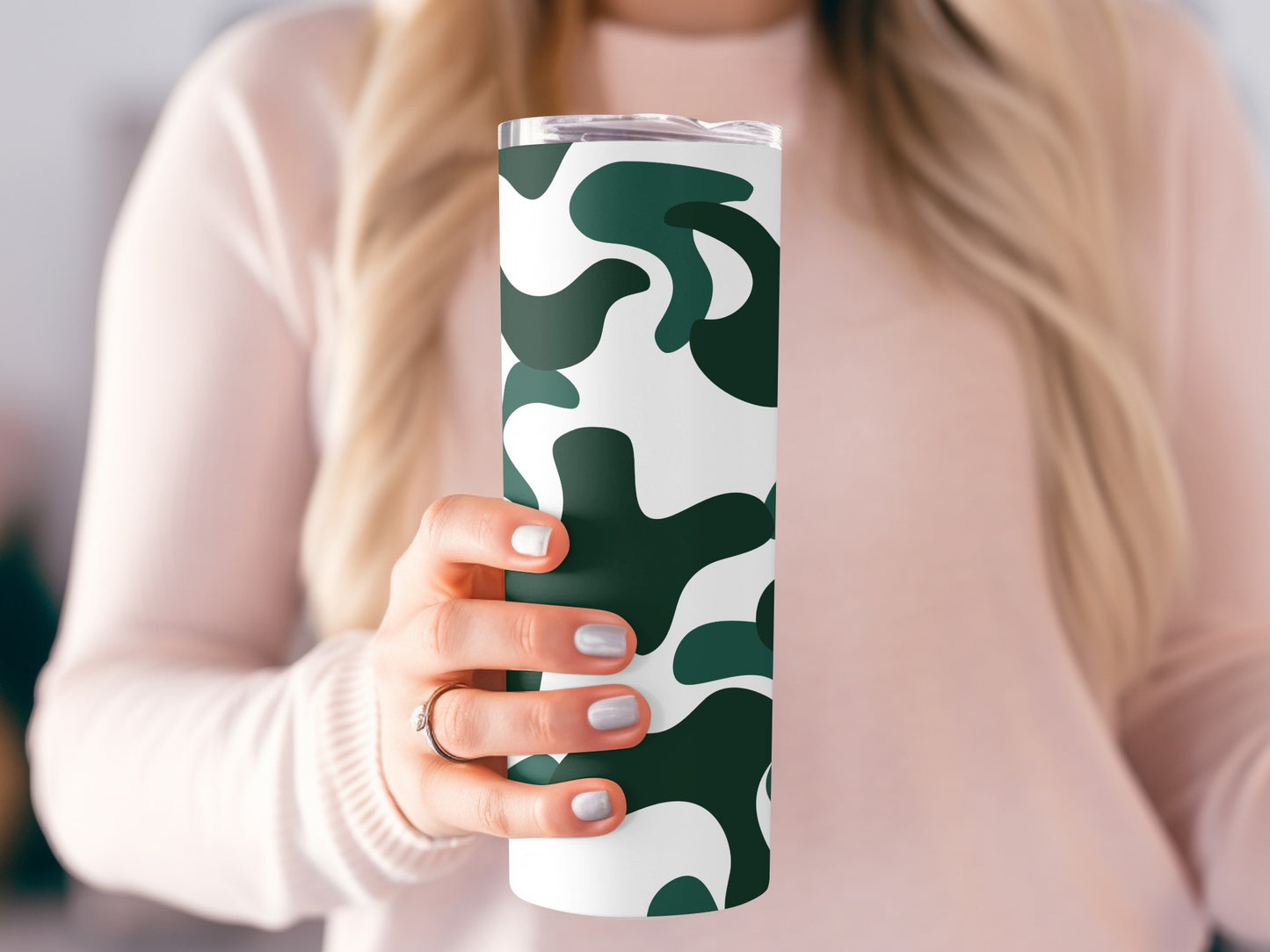 Camouflage Tumbler Cup with Modern Abstract Design