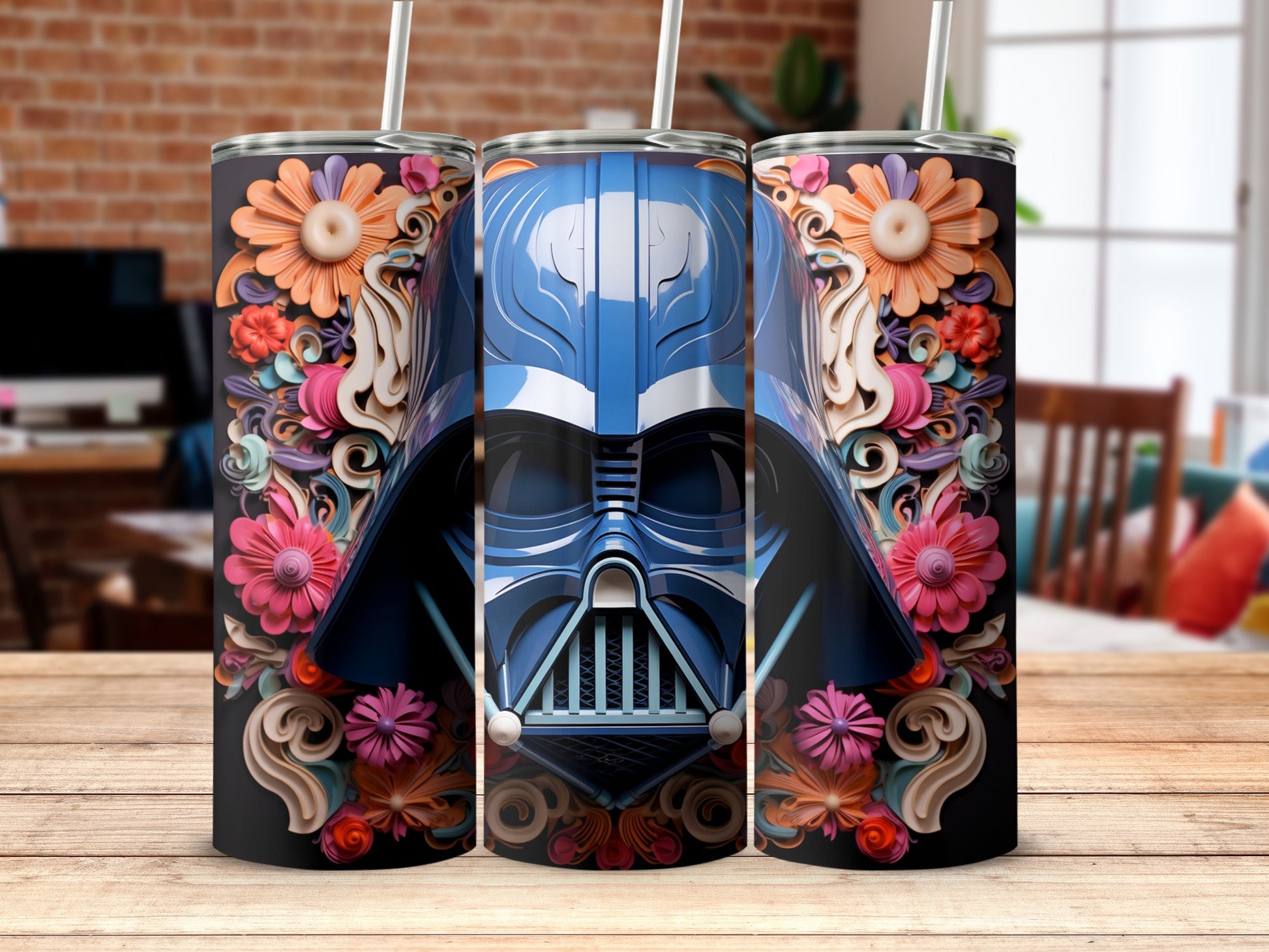Darth Vader Floral Design Tumbler Cup Collection