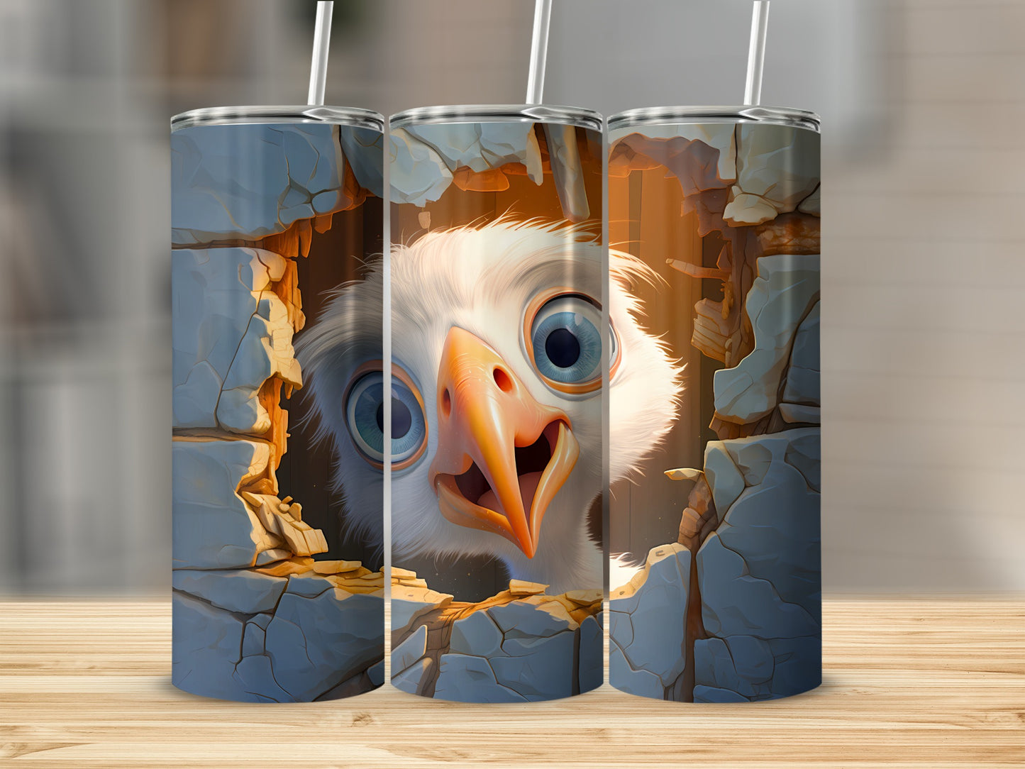 Adorable Big Eyed Bird Cracked Wall Tumbler Beverage product type
animal
bird
chick
cute
funny
cartoon
peeking
curious
big eyes
cracked wall
stone wall
broken wall
tumbler
drinkware
beverage
insulated
unique
quirky
whimsical
gift