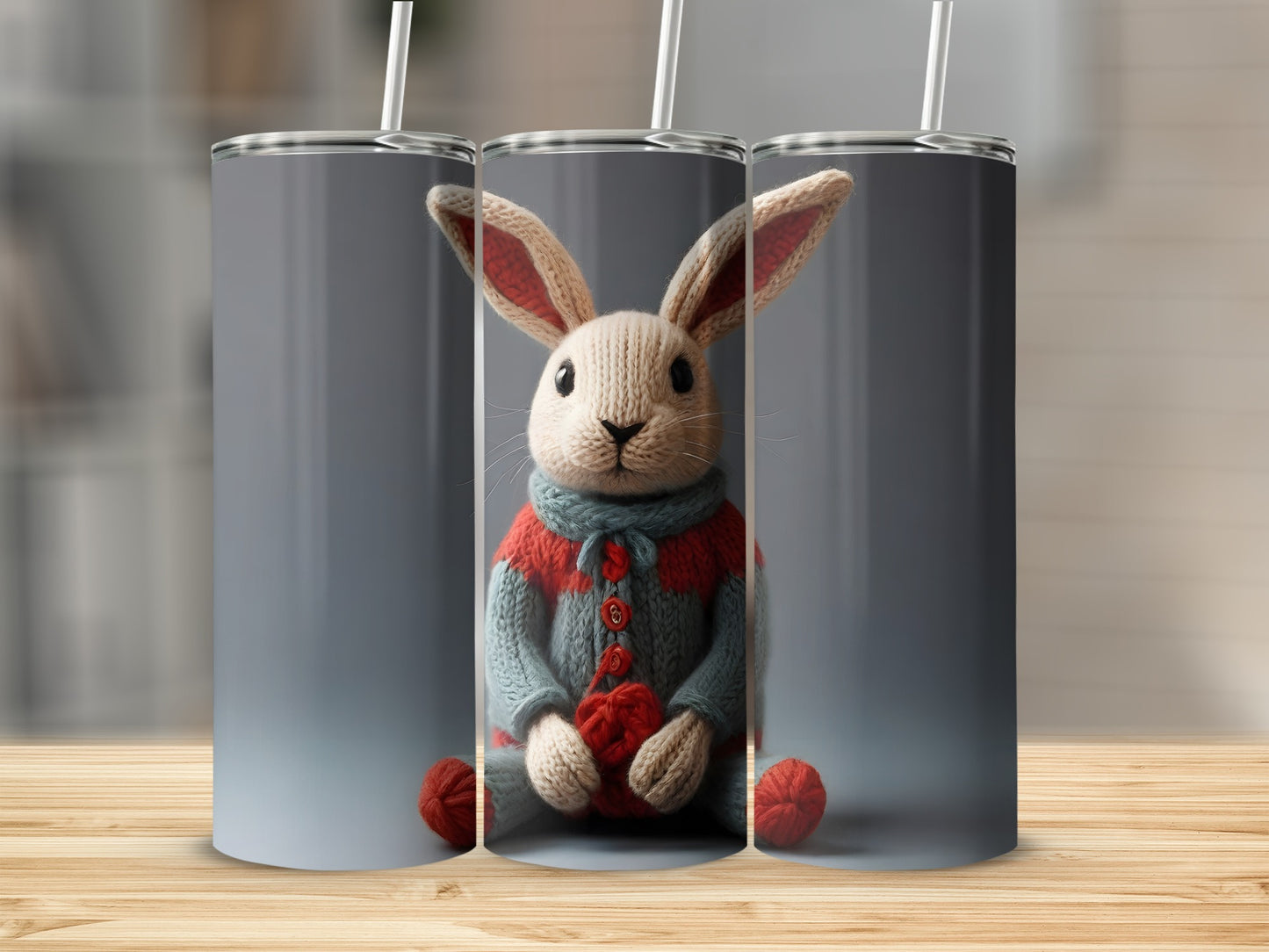Knitted Bunny Rabbit Sweater Red Heart Yarn Balls Design product type