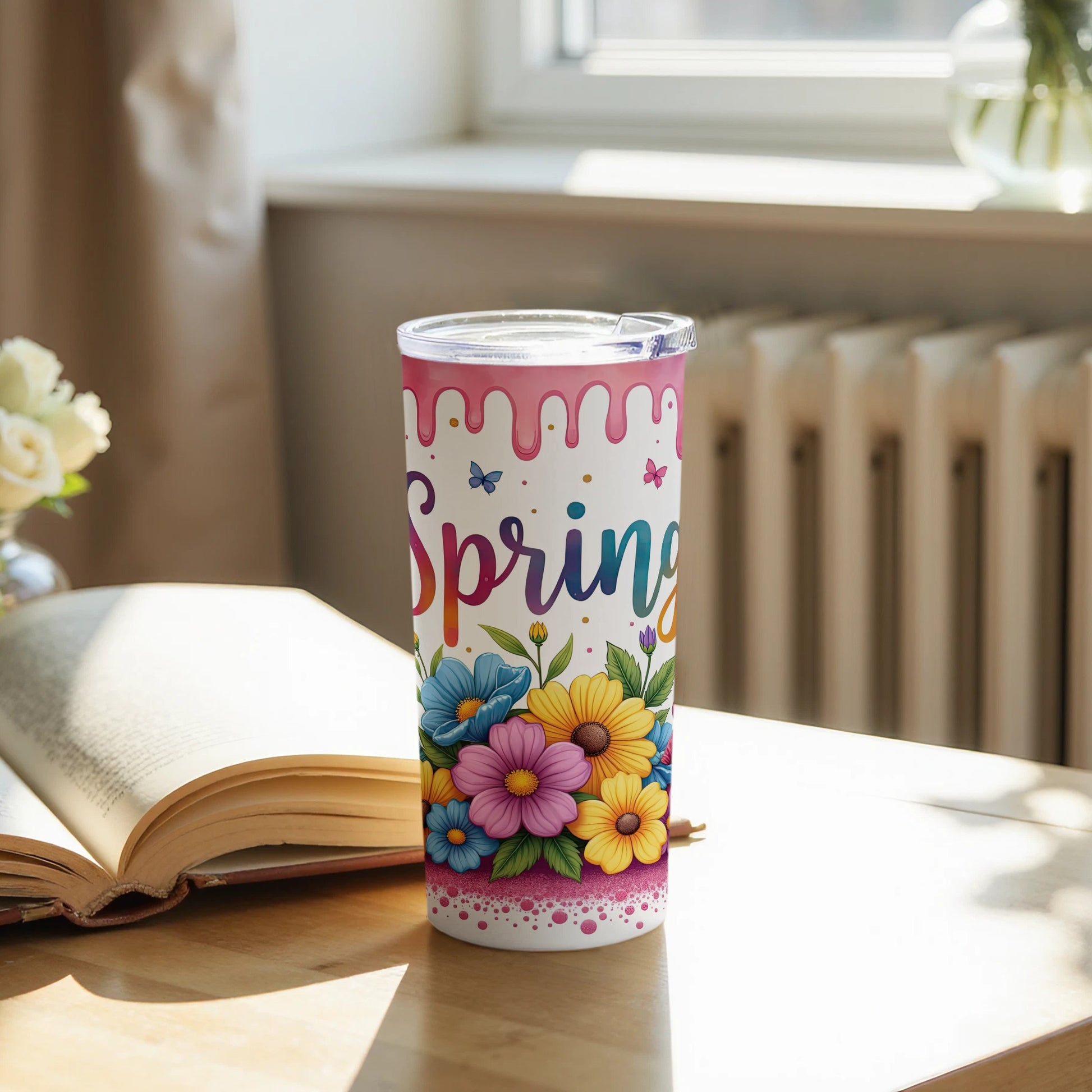 Spring Flowers and Butterflies Insulated Tumbler