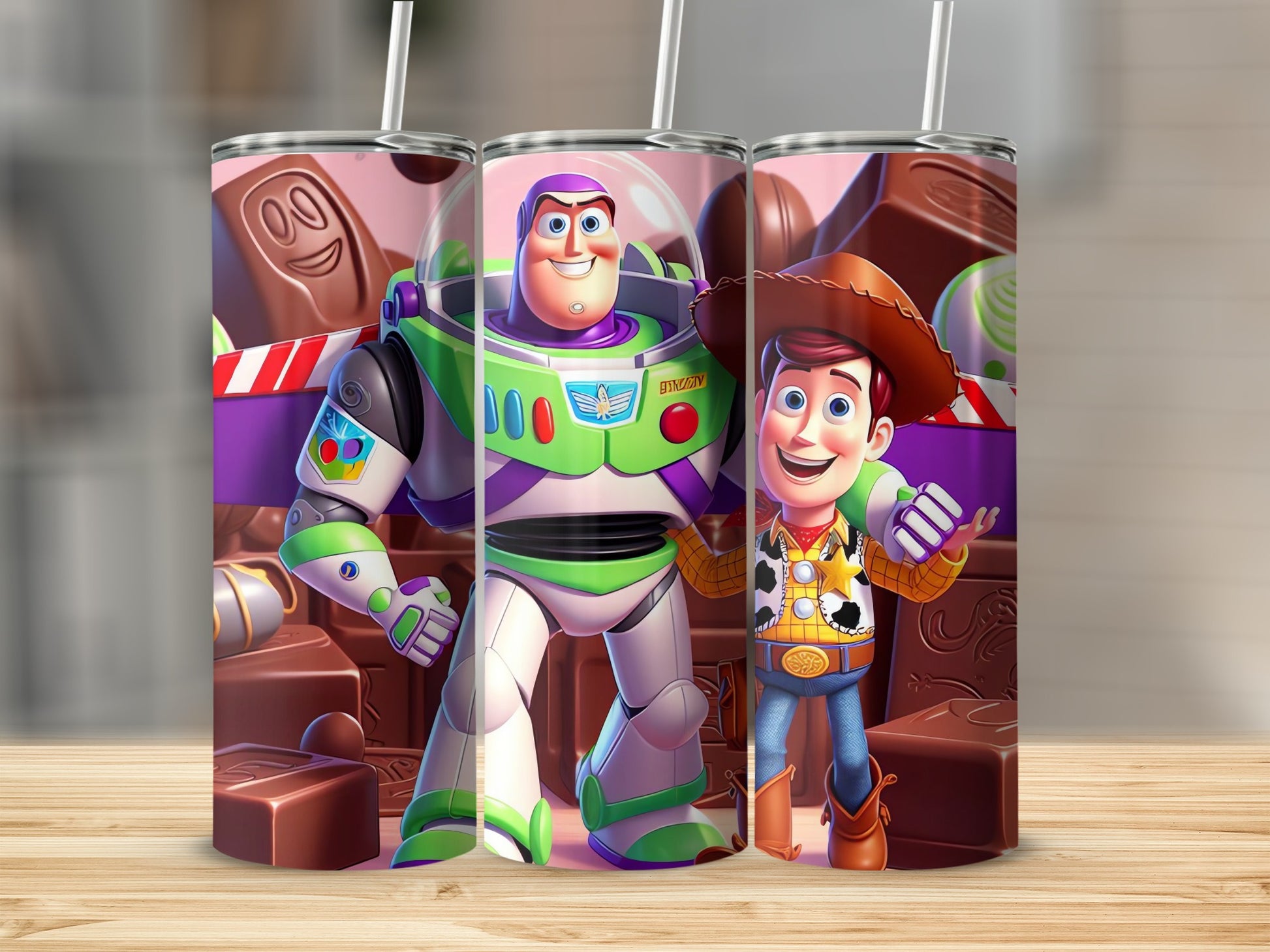 Toy Story Buzz Lightyear and Woody Design Tumbler