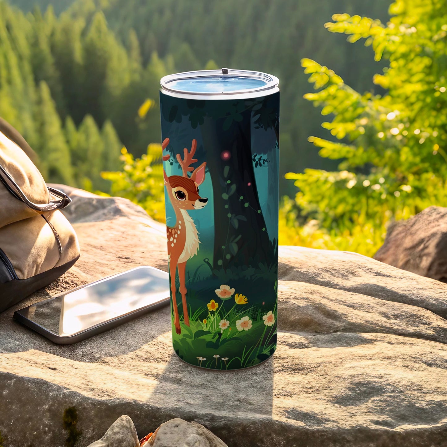 Enchanting Fawn Forest Creature Wildflowers Tumbler product type