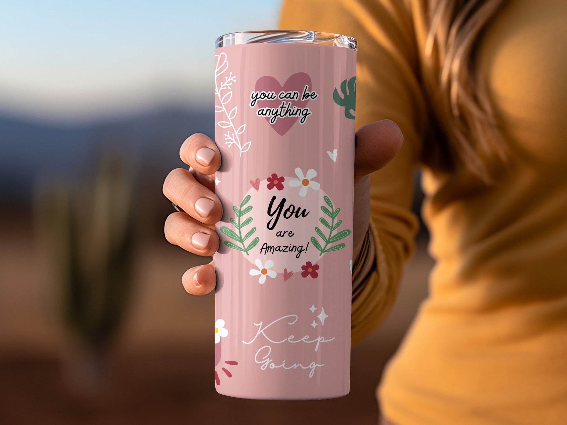 Motivational Floral Design You Are Amazing Insulated Tumbler