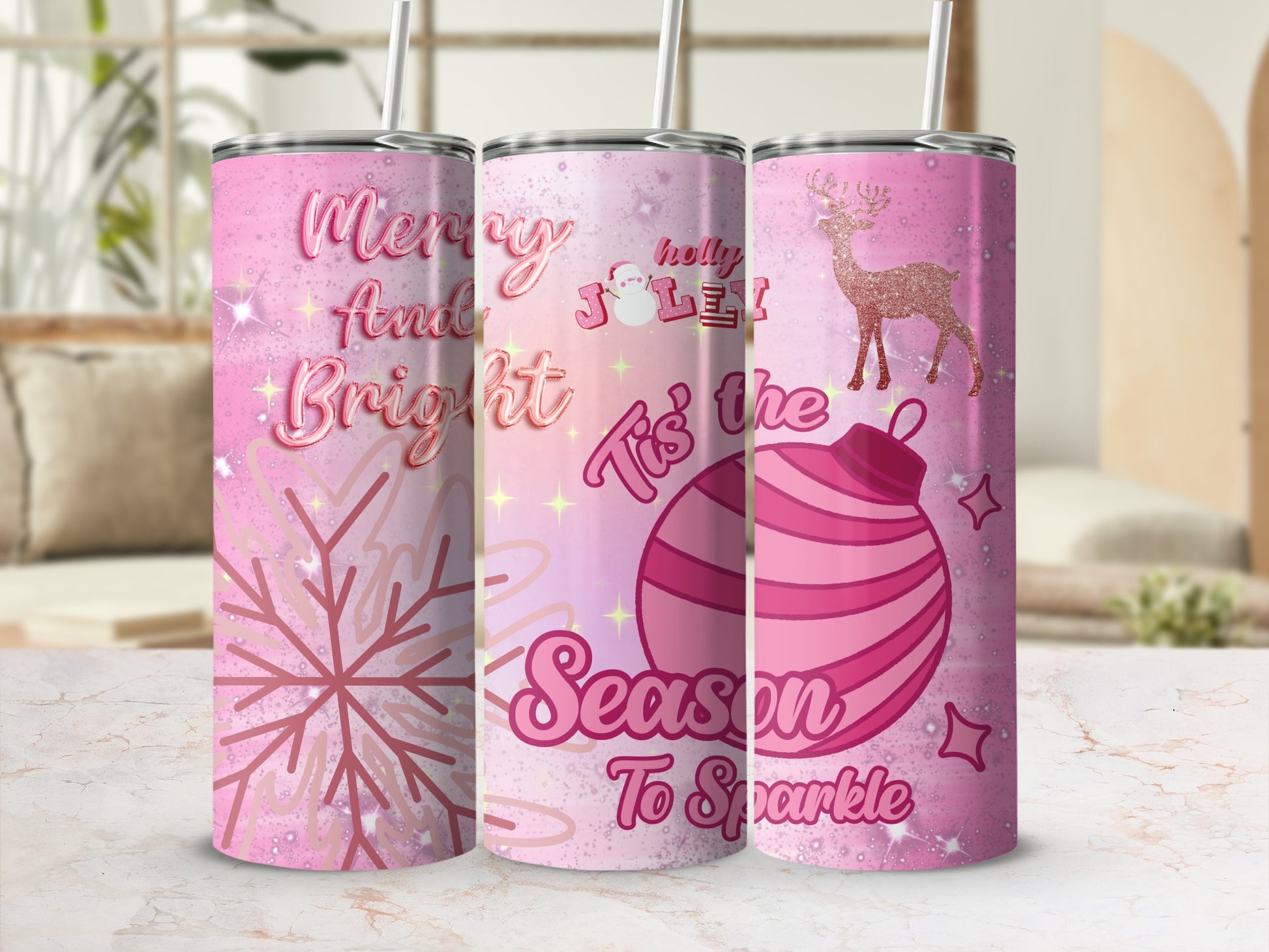 Festive Holiday Themed Tumblers for Holiday Cheer