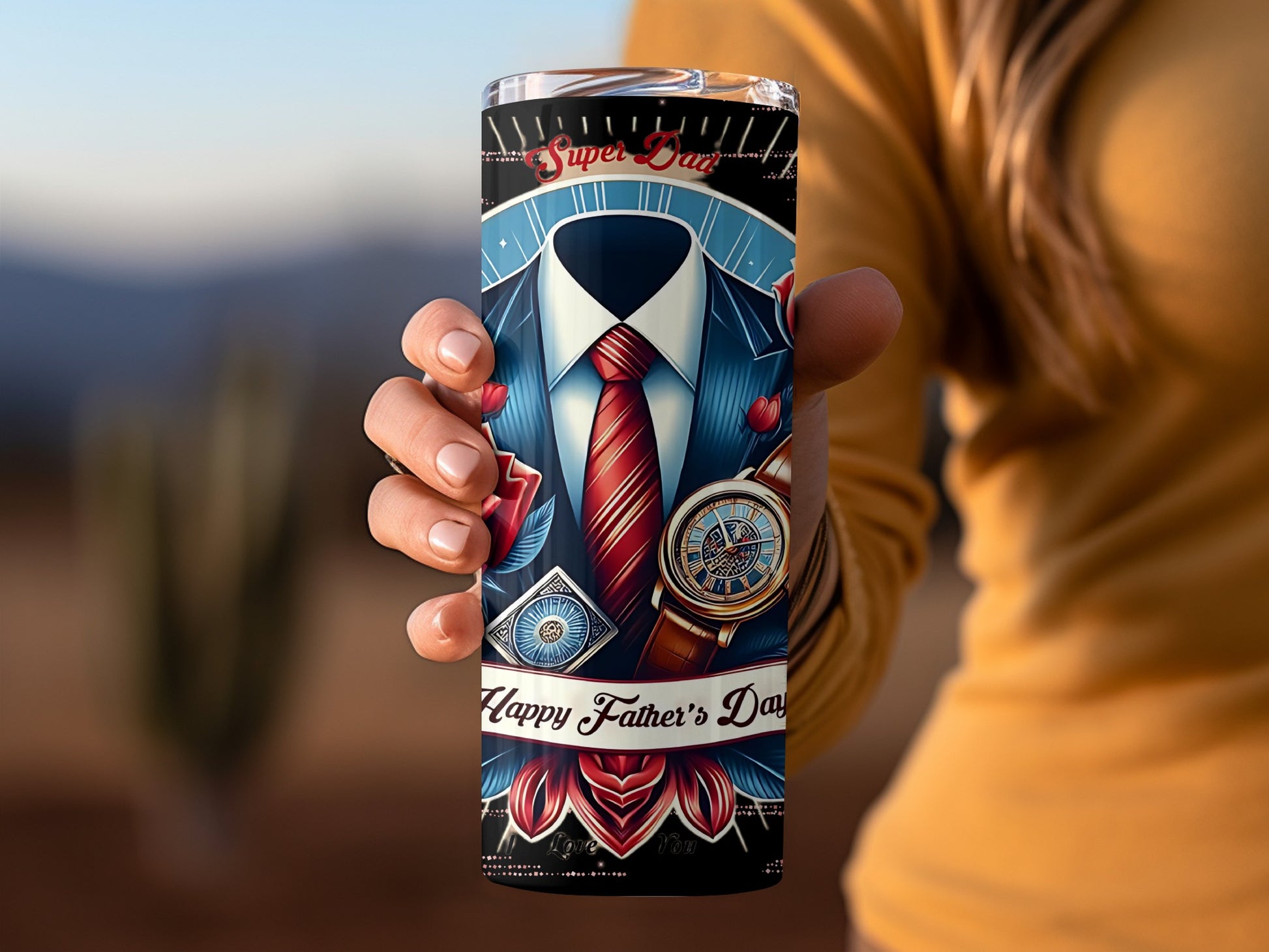 Happy Father's Day Super Dad Travel Mug Gift Idea