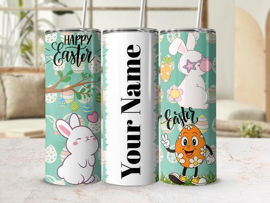 Personalized Happy Easter Tumbler with Cute Designs