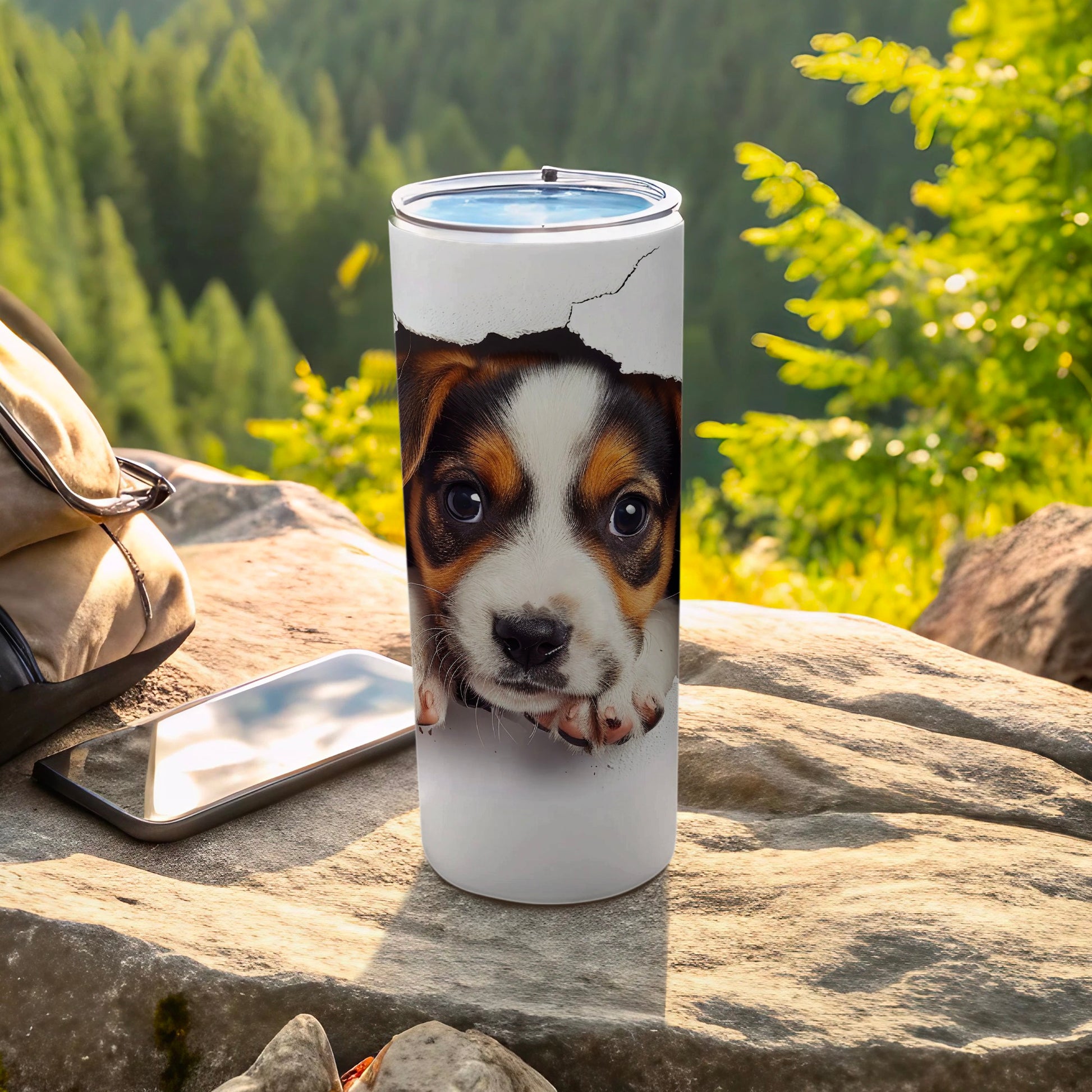 Adorable Puppy Peeks Travel Tumbler Adventure product type
Puppy, Dog, Cute Puppy, Pet Lover, Animal Print, Tumbler, Travel Cup, Insulated, Drinkware, Outdoor Life, Nature View, Mountain Escape, Forest Green, Adventure Time, Puppy Eyes, Fun Design, Gift Dog, Beverage Holder, Unique Tumbler, Doggo