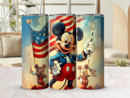 Patriotic Disney Character Themed Drinkware Tumbler