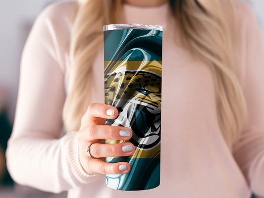 Jacksonville Jaguars Abstract Logo Art on Tumblers