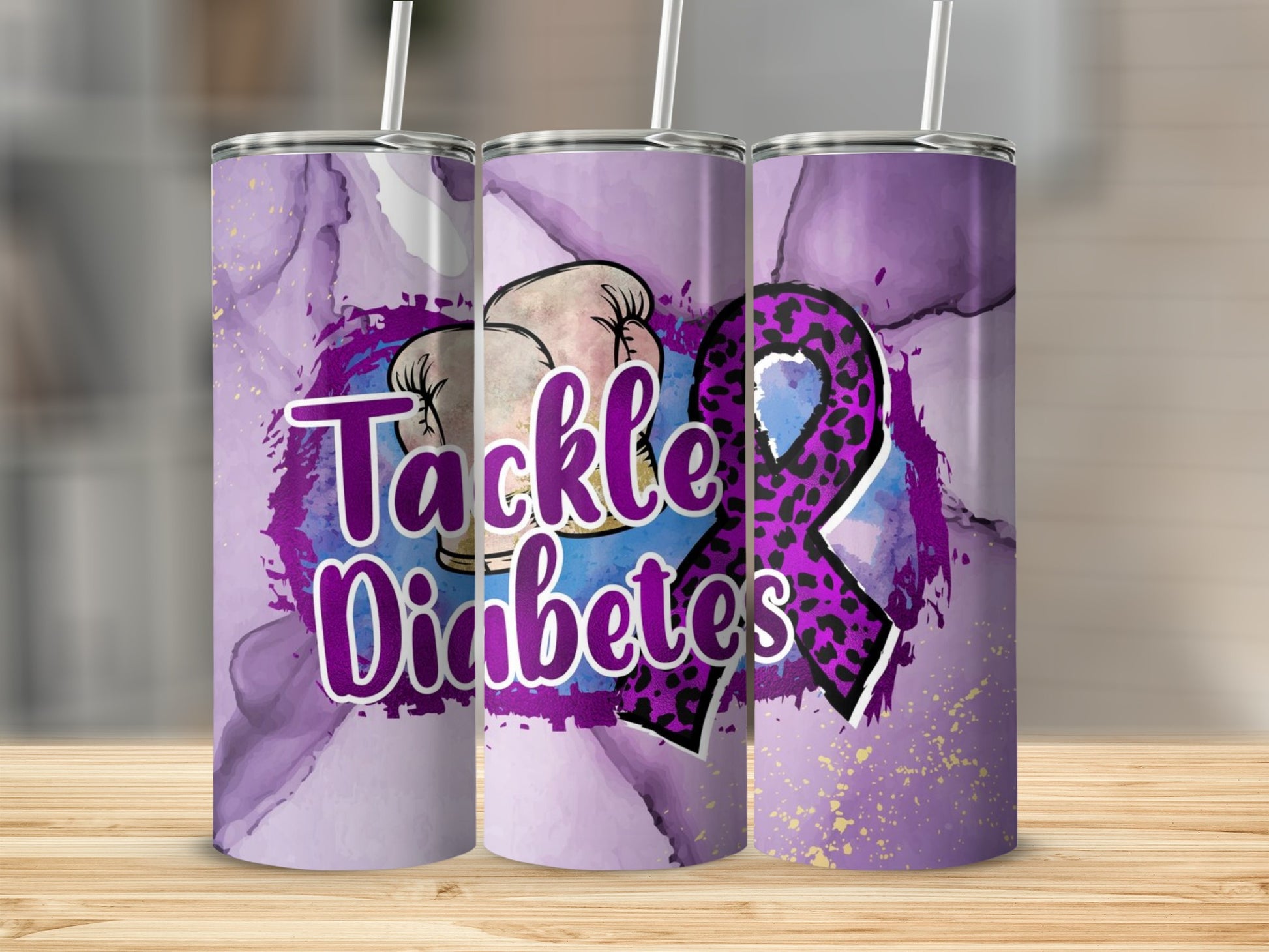 Tackle Diabetes Boxing Gloves Awareness Tumbler