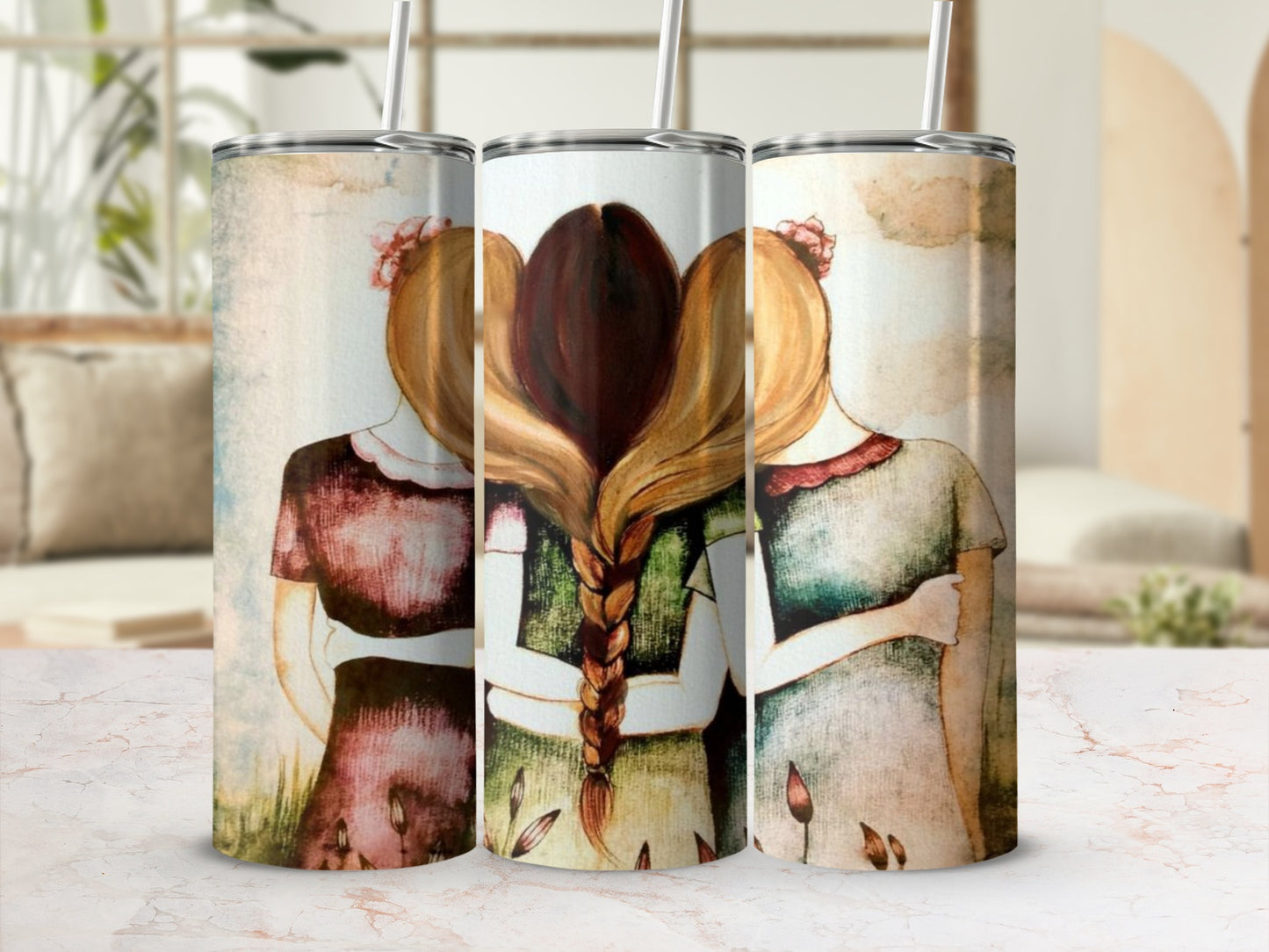 Beautifully Illustrated Art Friends Tumbler