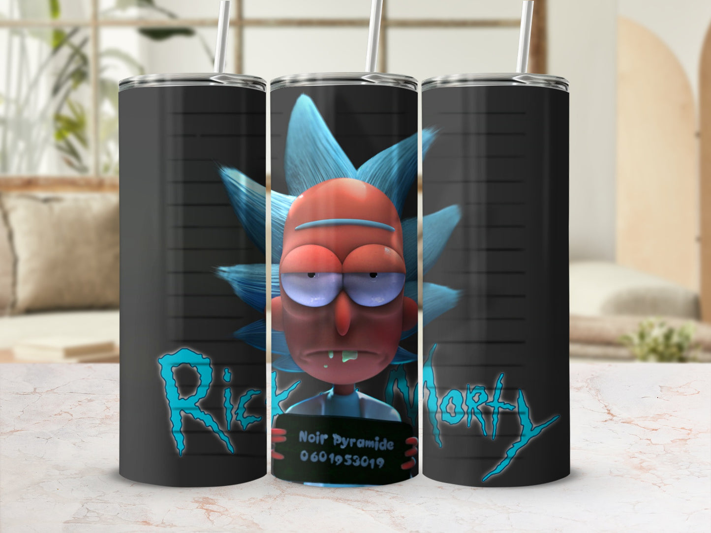 Rick and Morty Noir Pyramide Design Tumbler