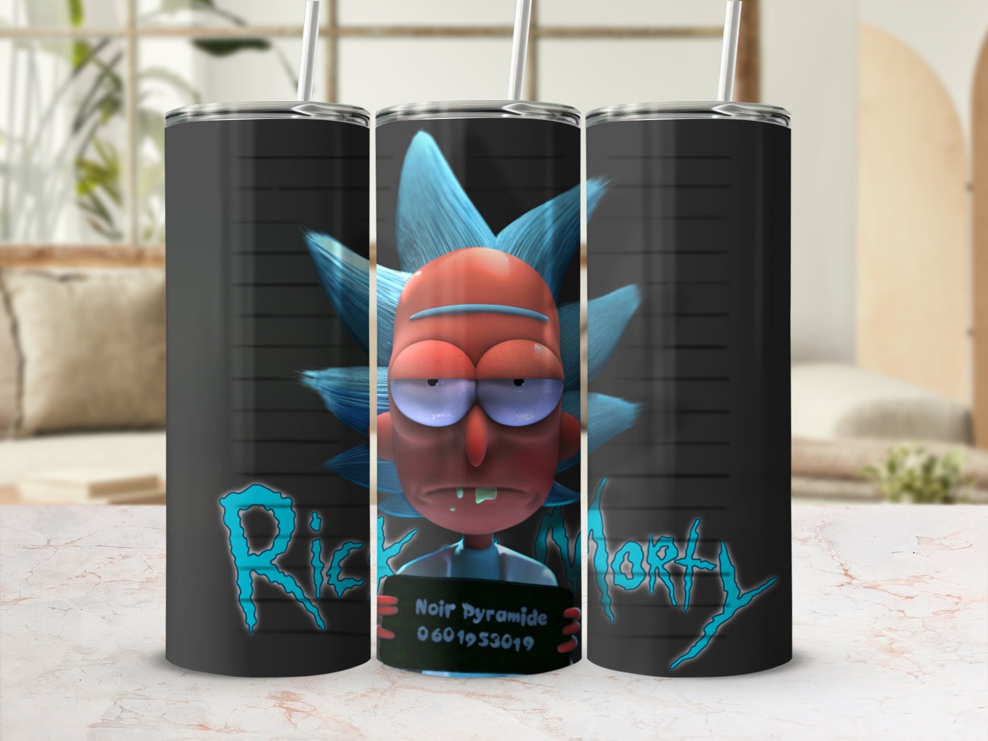 Rick and Morty Noir Pyramide Design Tumbler