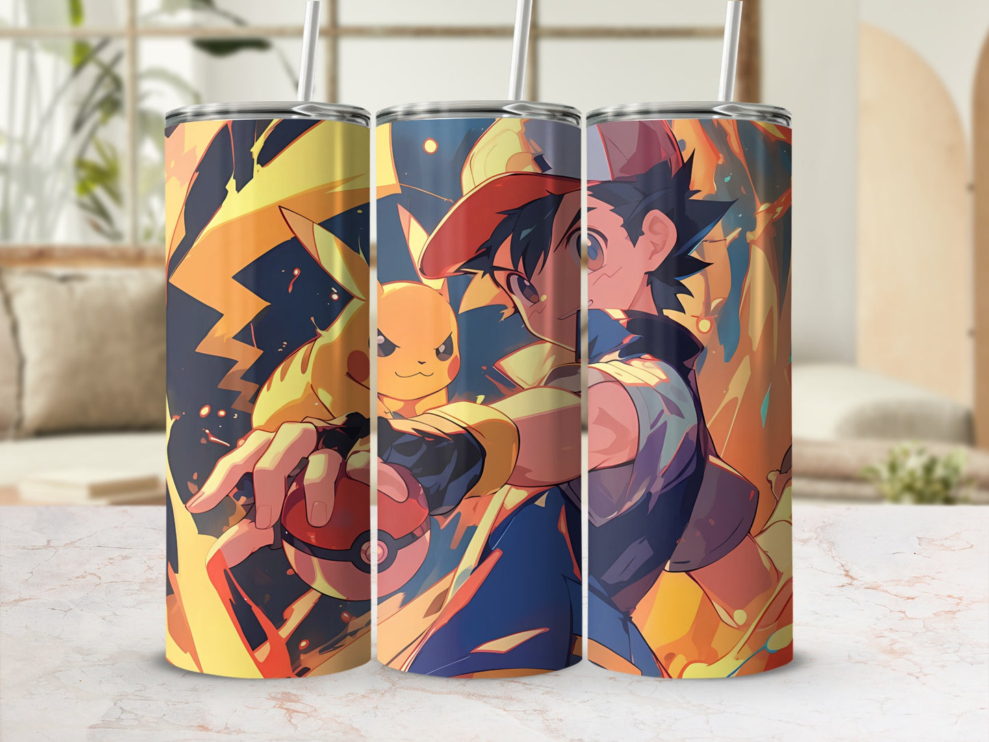 Pokemon Ash Pikachu Tumbler Cup Anime Fan Gift Item