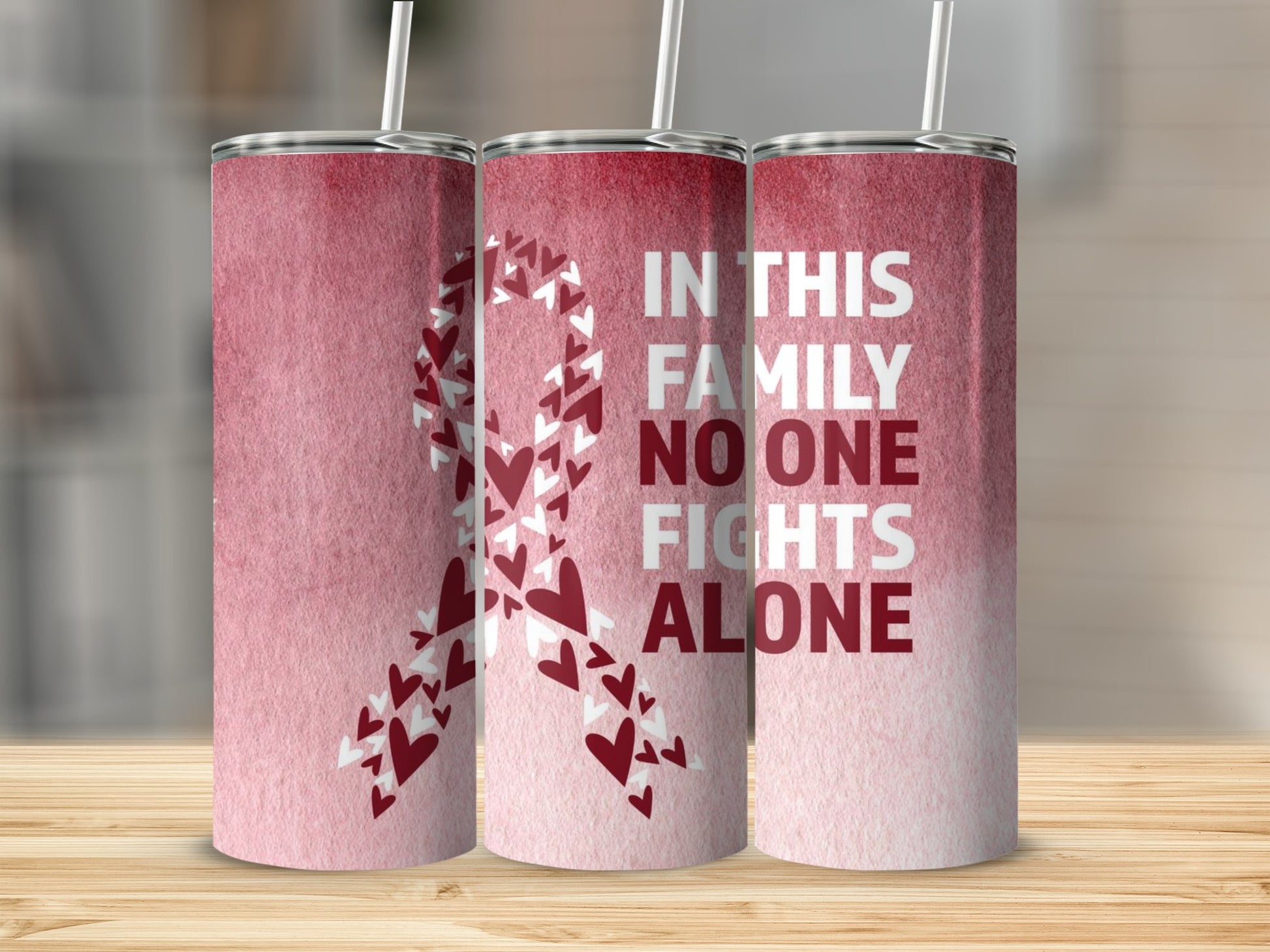In This Family No One Fights Alone Tumbler Cup