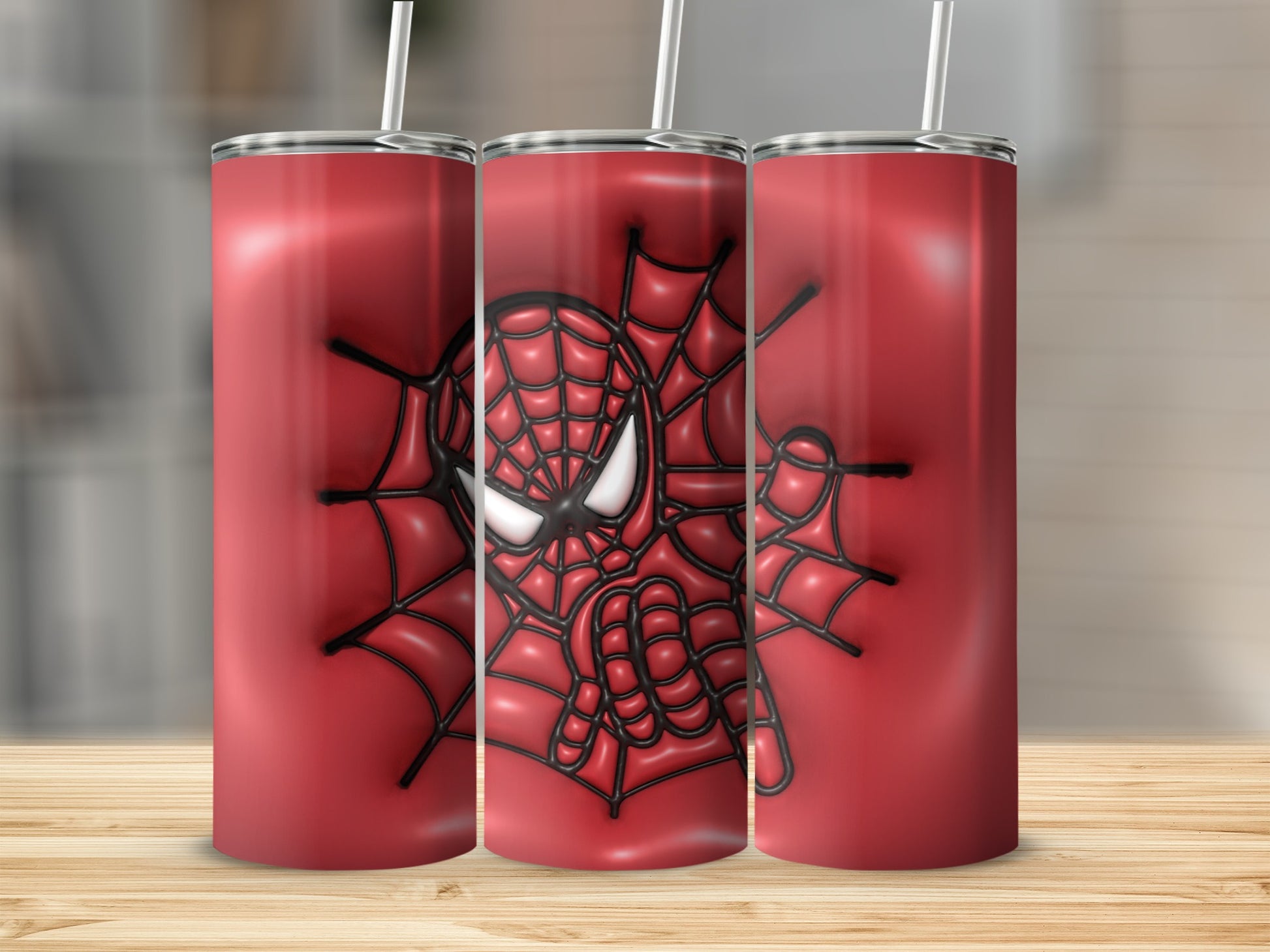 Red Spider Web Design Insulated Tumbler Cups