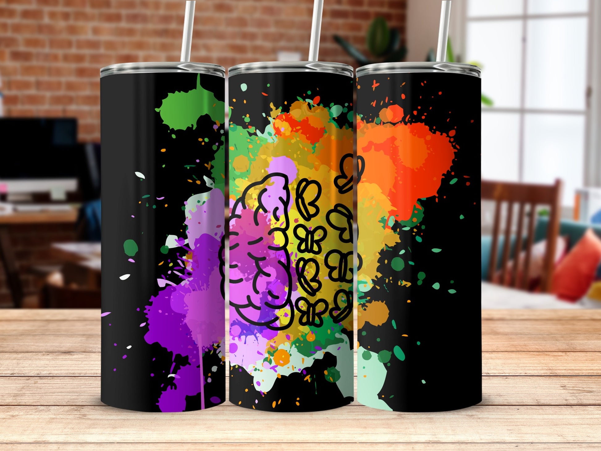 Colorful Splash Design Tumbler 20oz Stunning Art