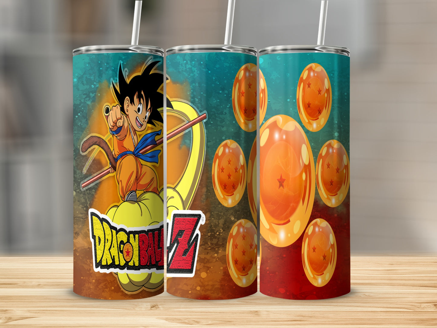 Dragon Ball Z Tumbler with Goku and Dragon Balls Design