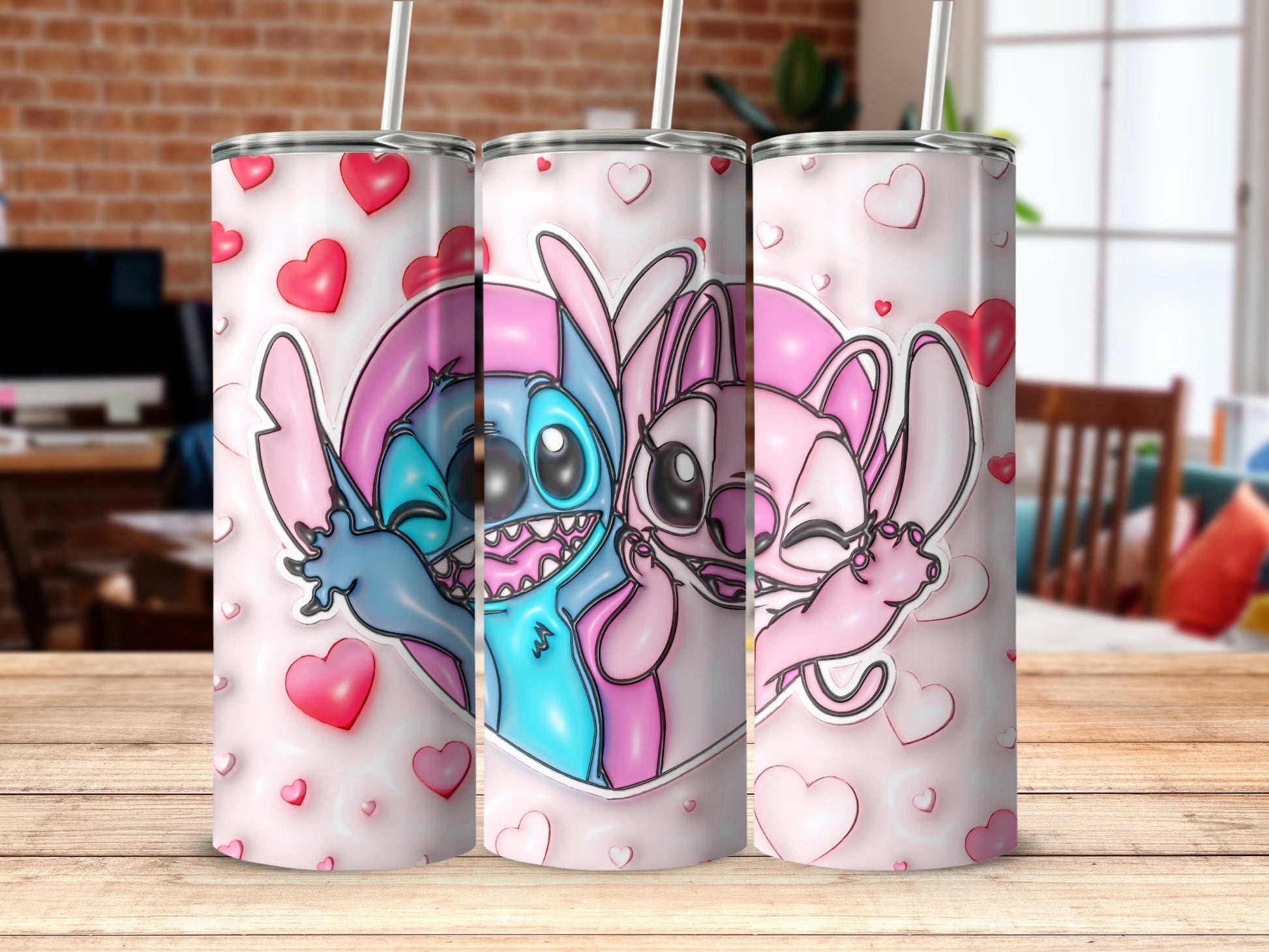 Cute Character Heart Design Insulated Tumbler