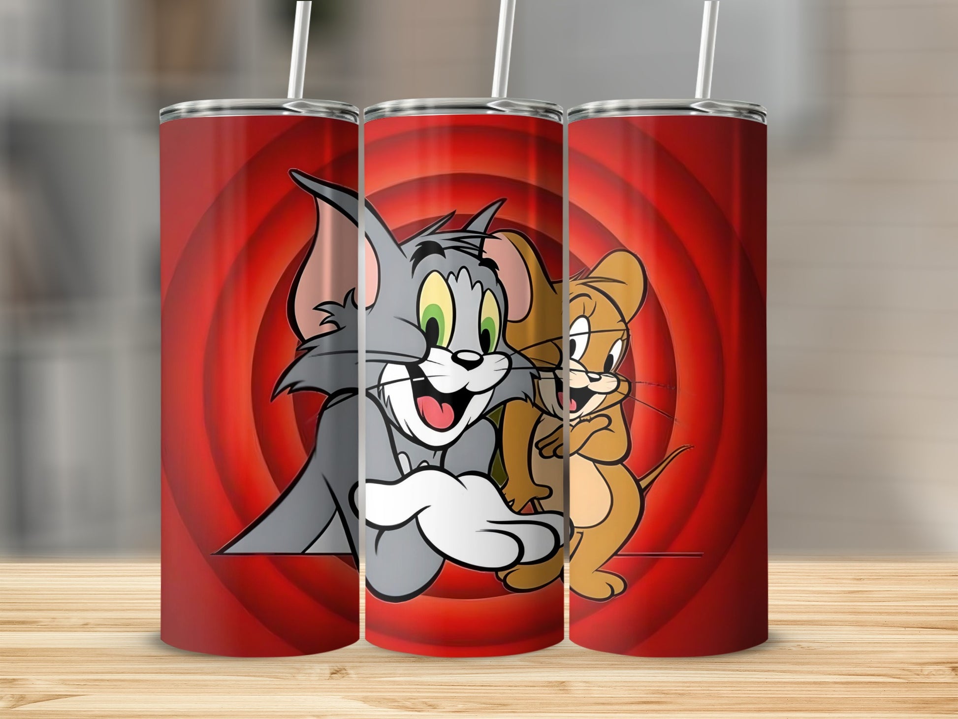 Playful Cartoon Cat and Mouse Tumbler Product