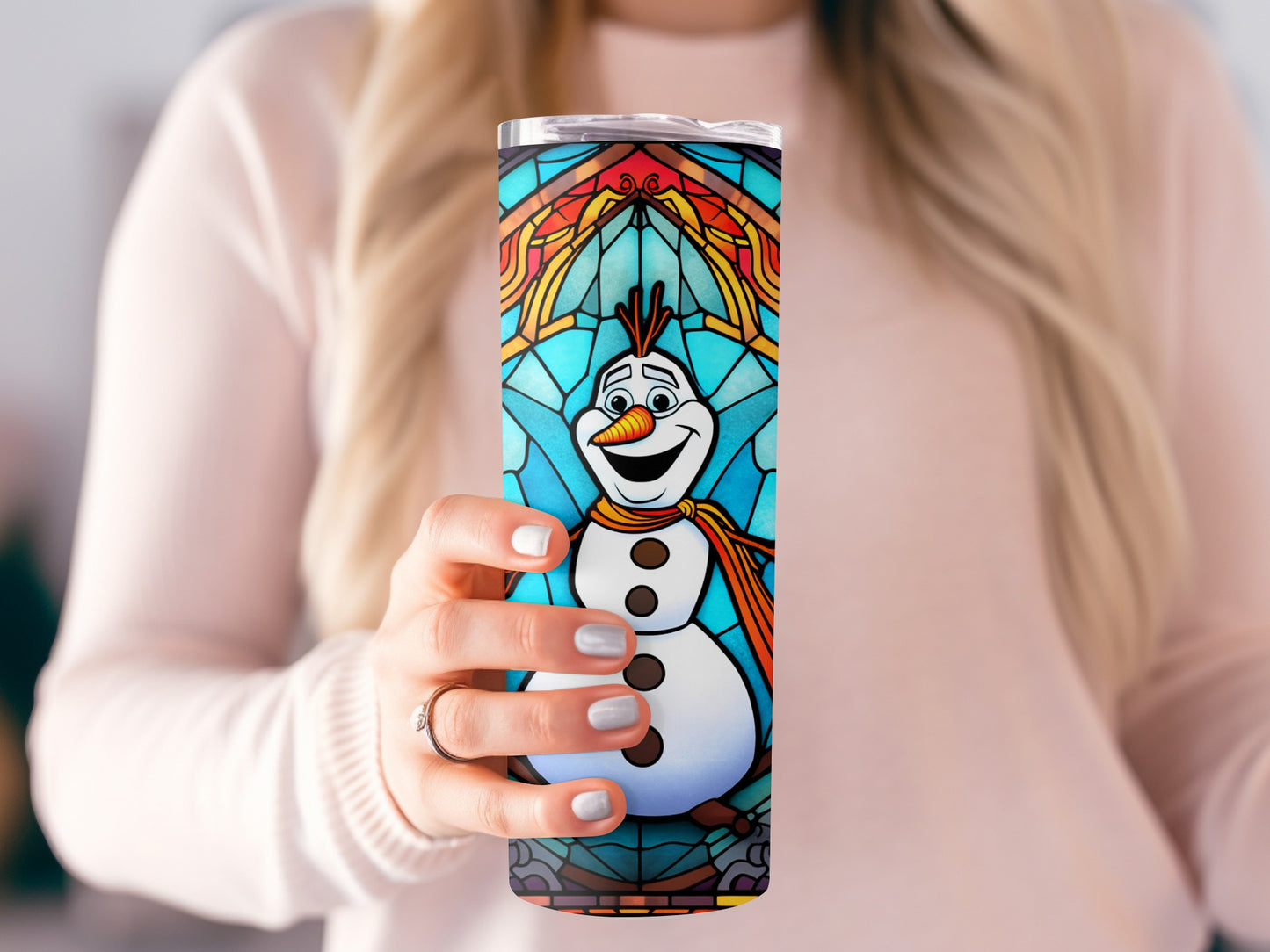 Colorful Cartoon Snowman Insulated Tumbler Cup