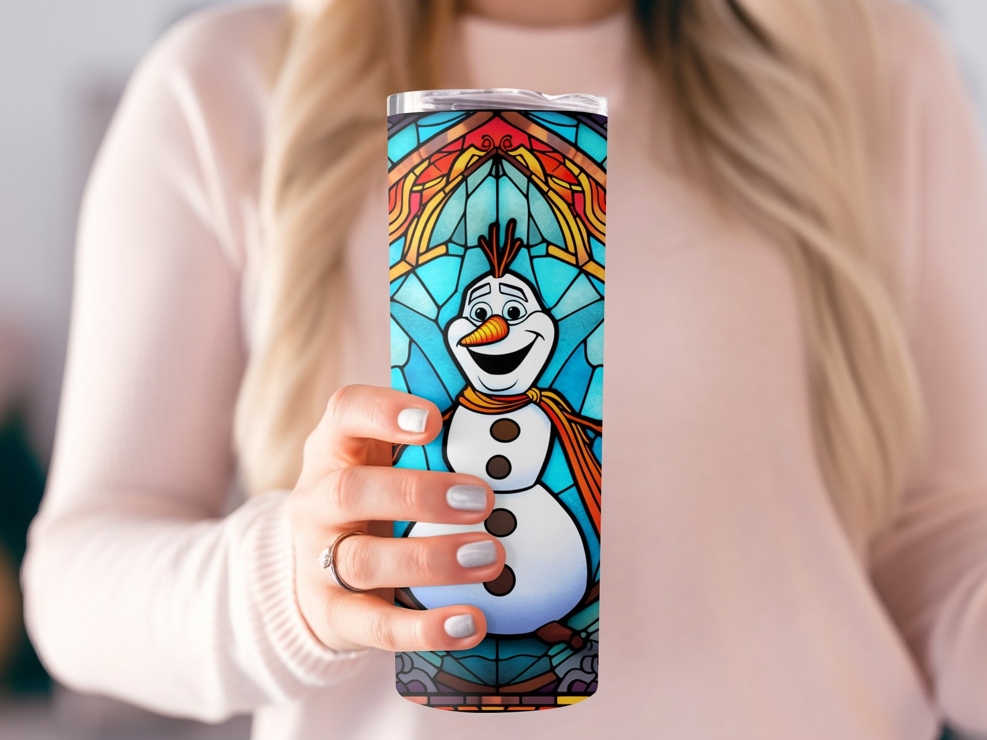 Colorful Cartoon Snowman Insulated Tumbler Cup