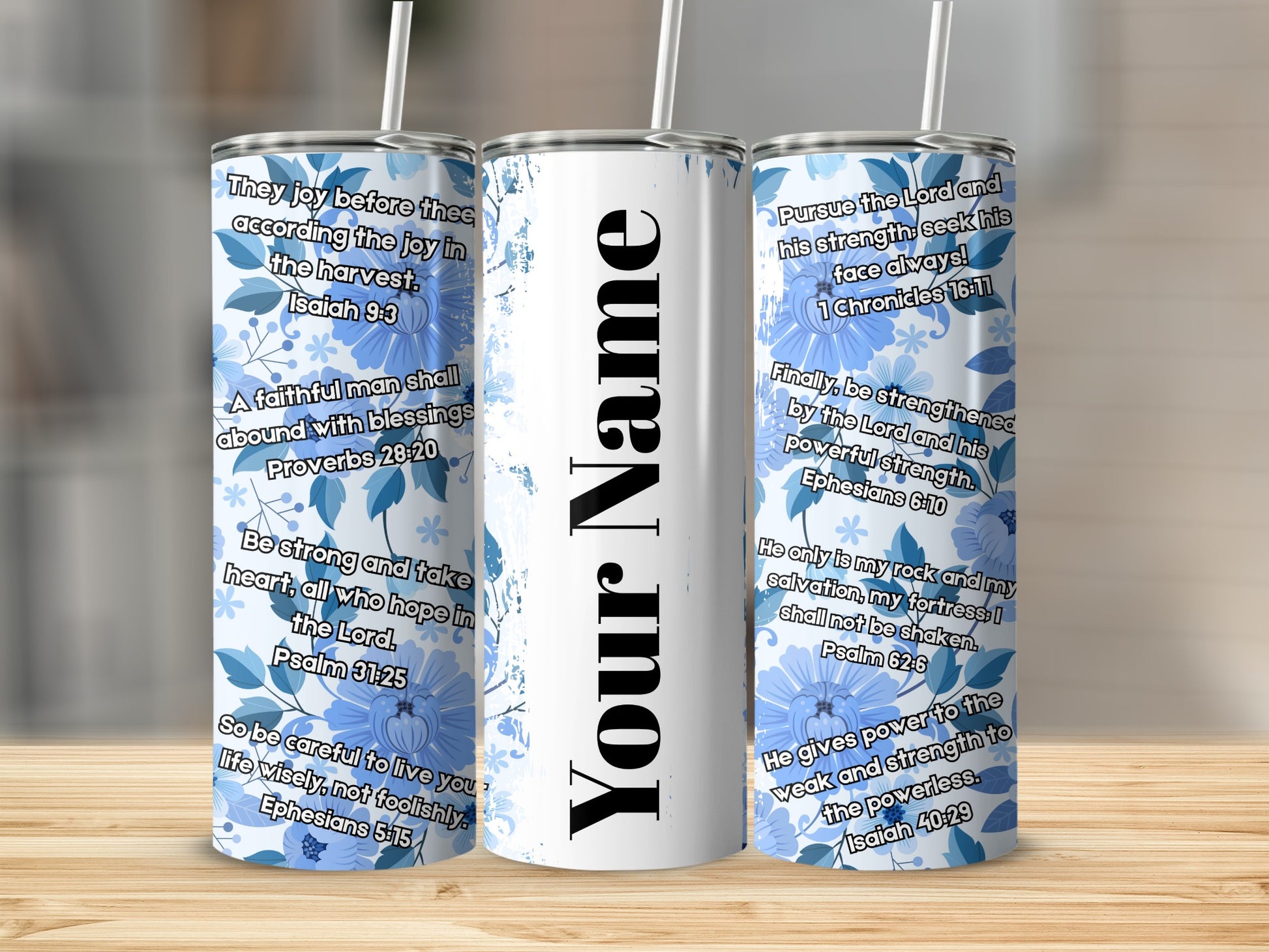 Personalized Inspirational Quotes Floral Tumbler