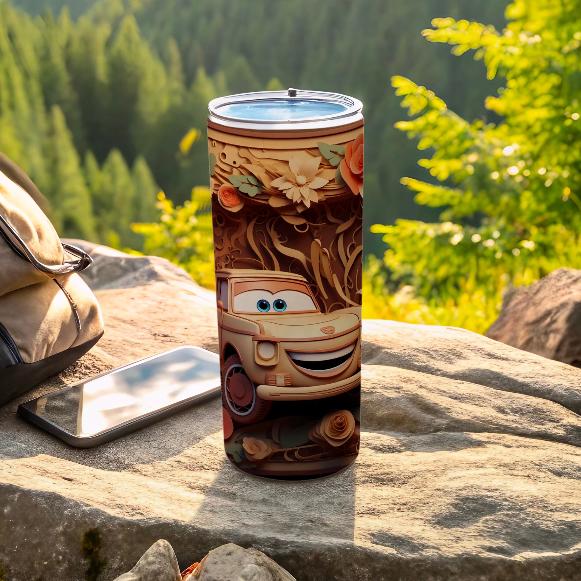 Cartoon Car Design Insulated Tumbler Travel Mug