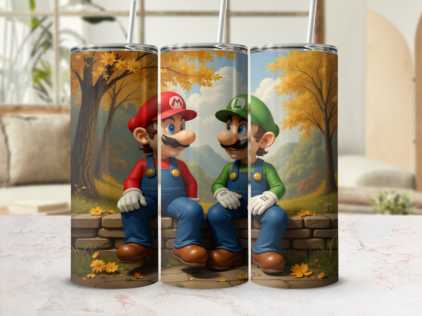 Autumn Forest Mario and Luigi Tumbler Product
