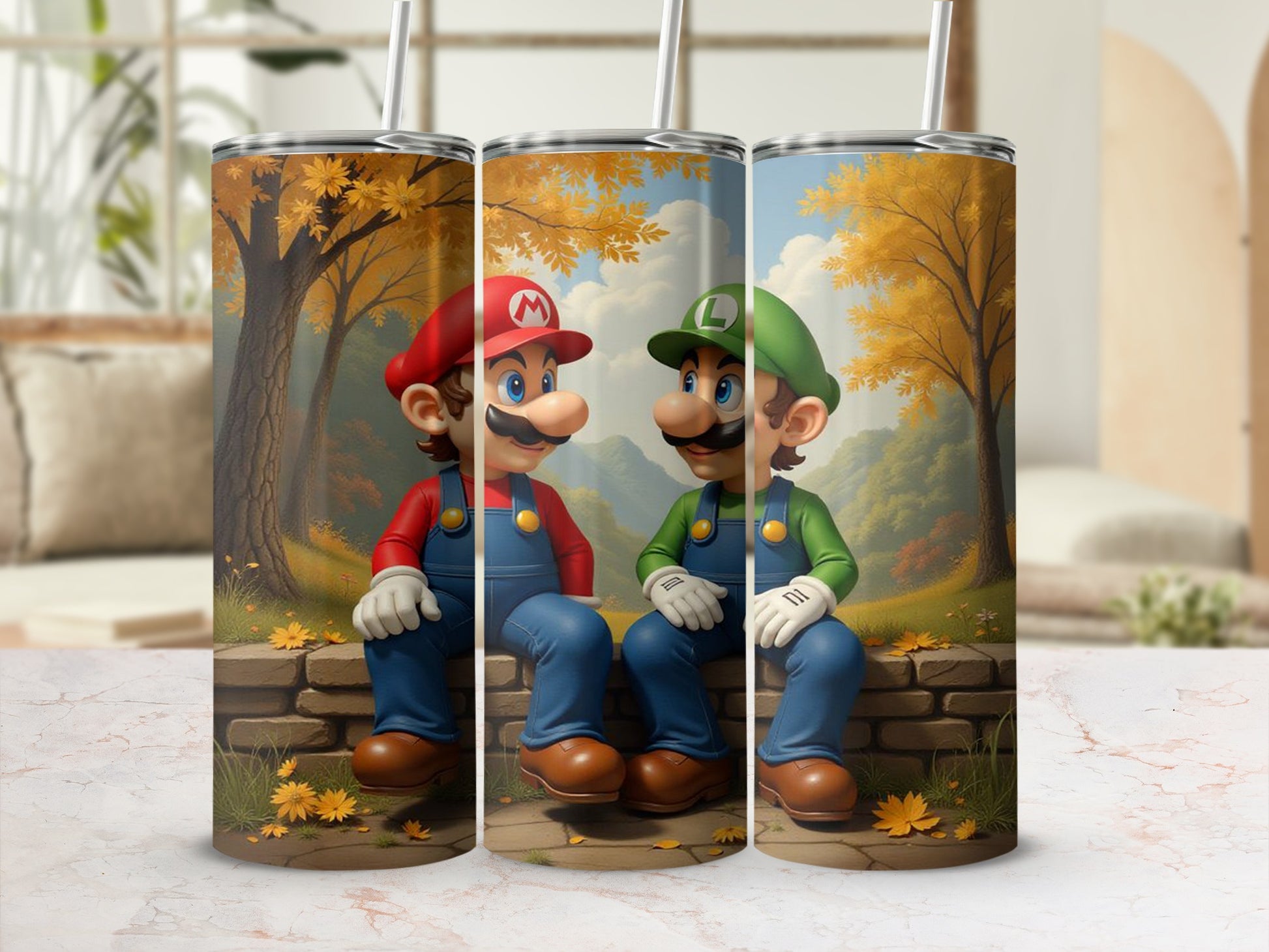 Autumn Forest Mario and Luigi Tumbler Product