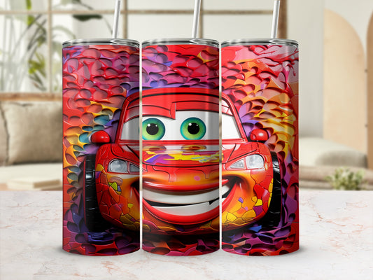 Colorful Cartoon Car Design Tumbler for Kids and Fans