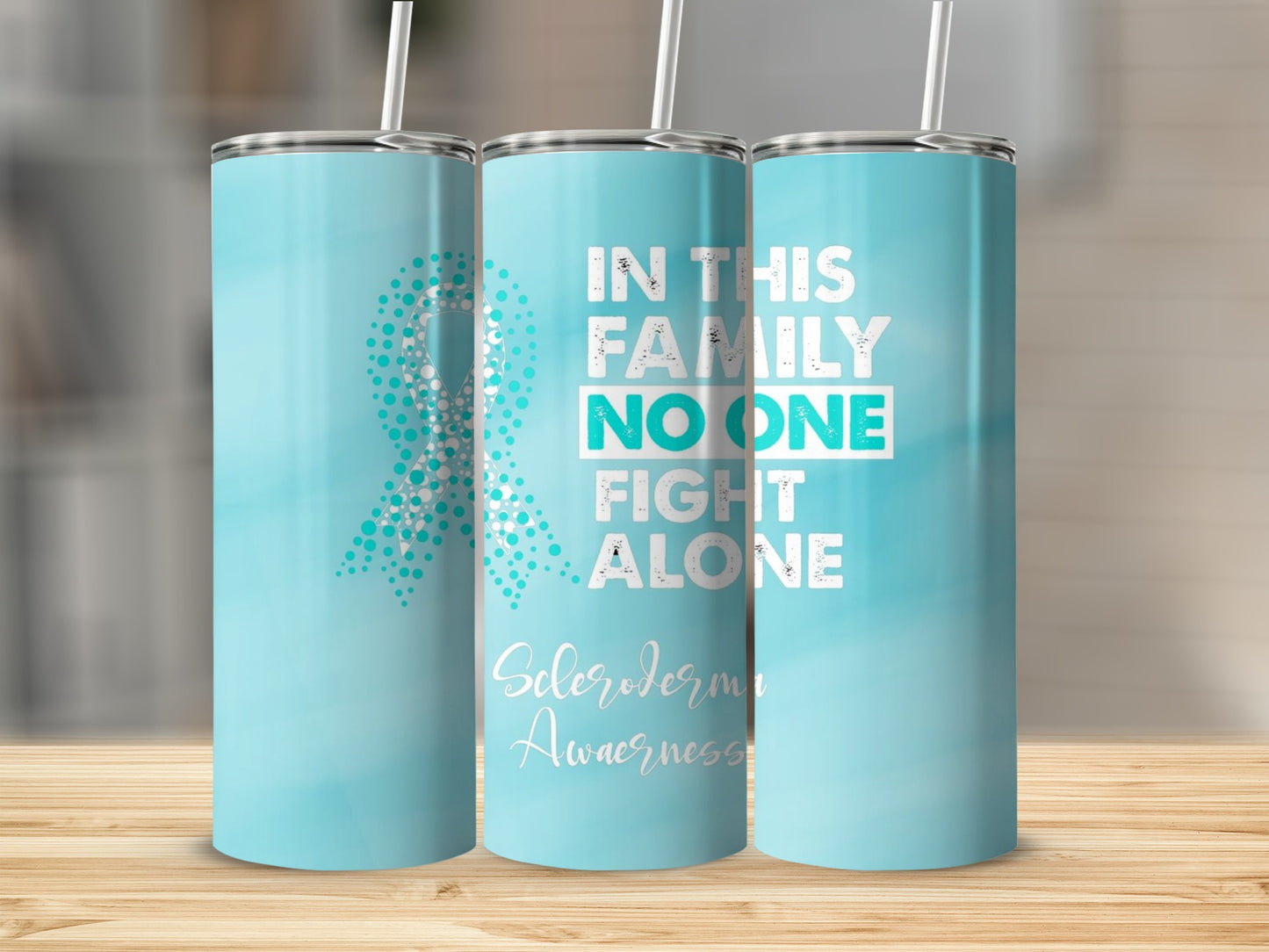 In This Family No One Fights Alone Awareness Tumbler