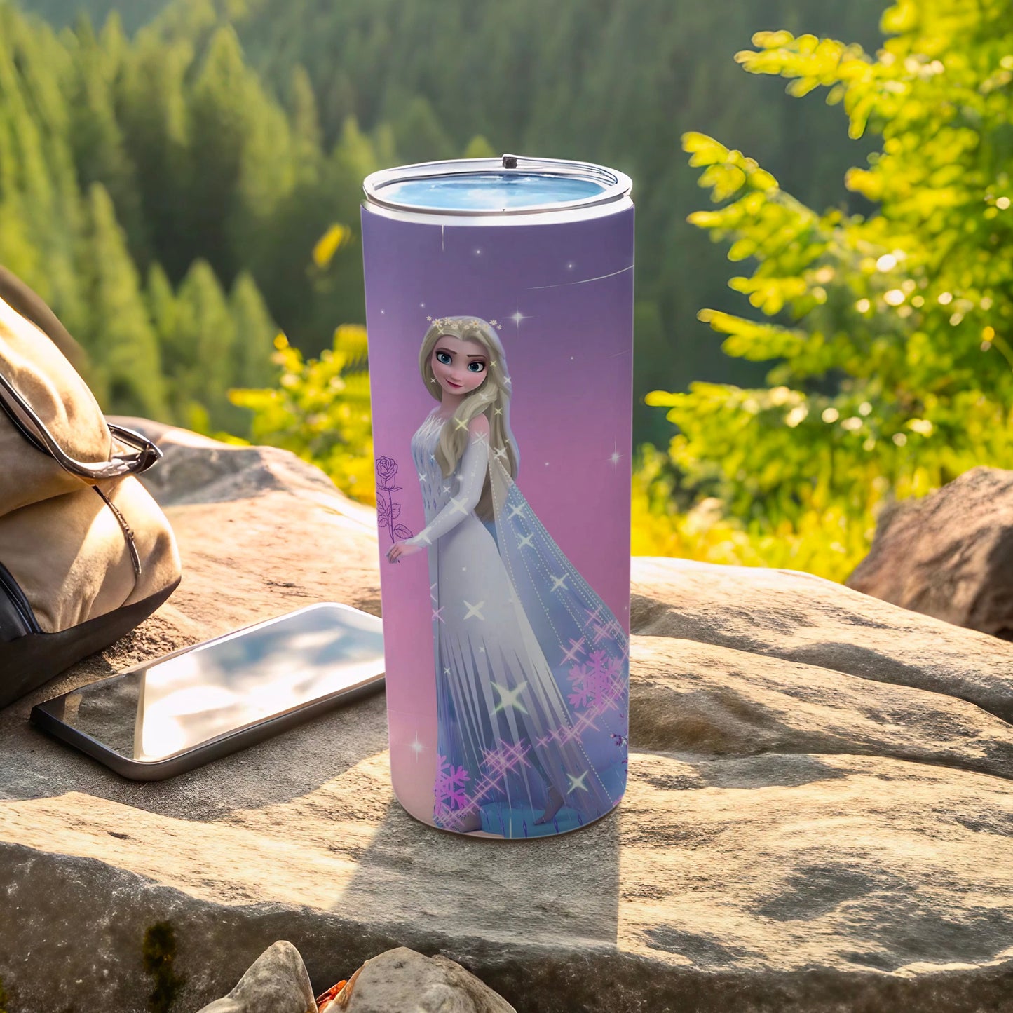 Princess in White Dress with Snowflakes Tumbler