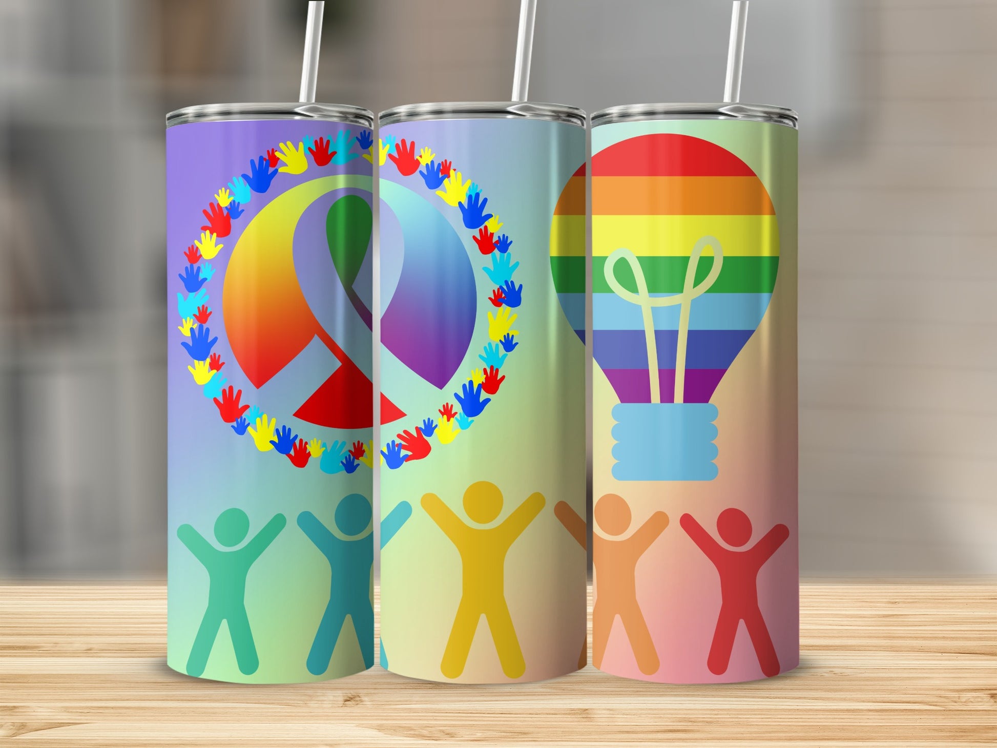 Colorful Inclusive Design Insulated Tumbler Set