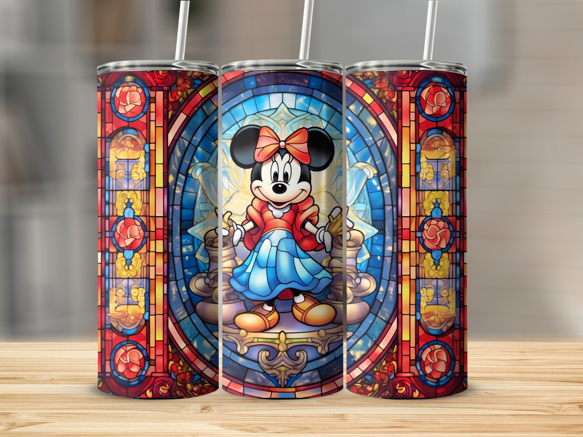 Stained Glass Minnie Mouse Tumbler Drinkware tumbler