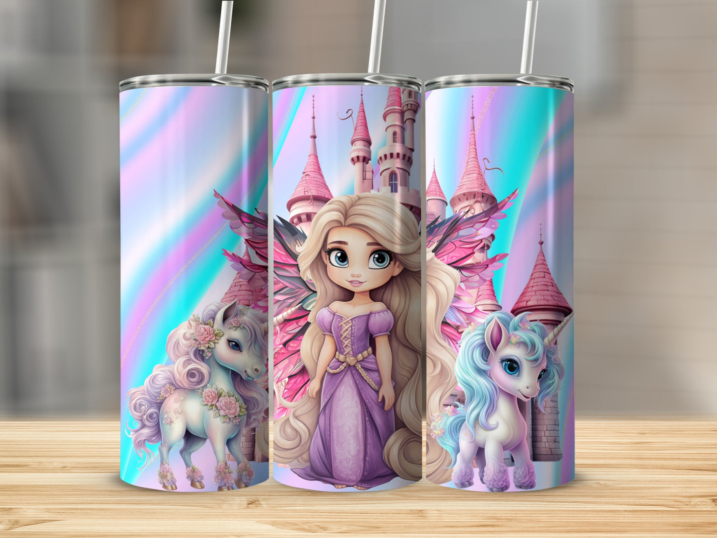 Fantasy Unicorn and Castle Design Tumbler Product